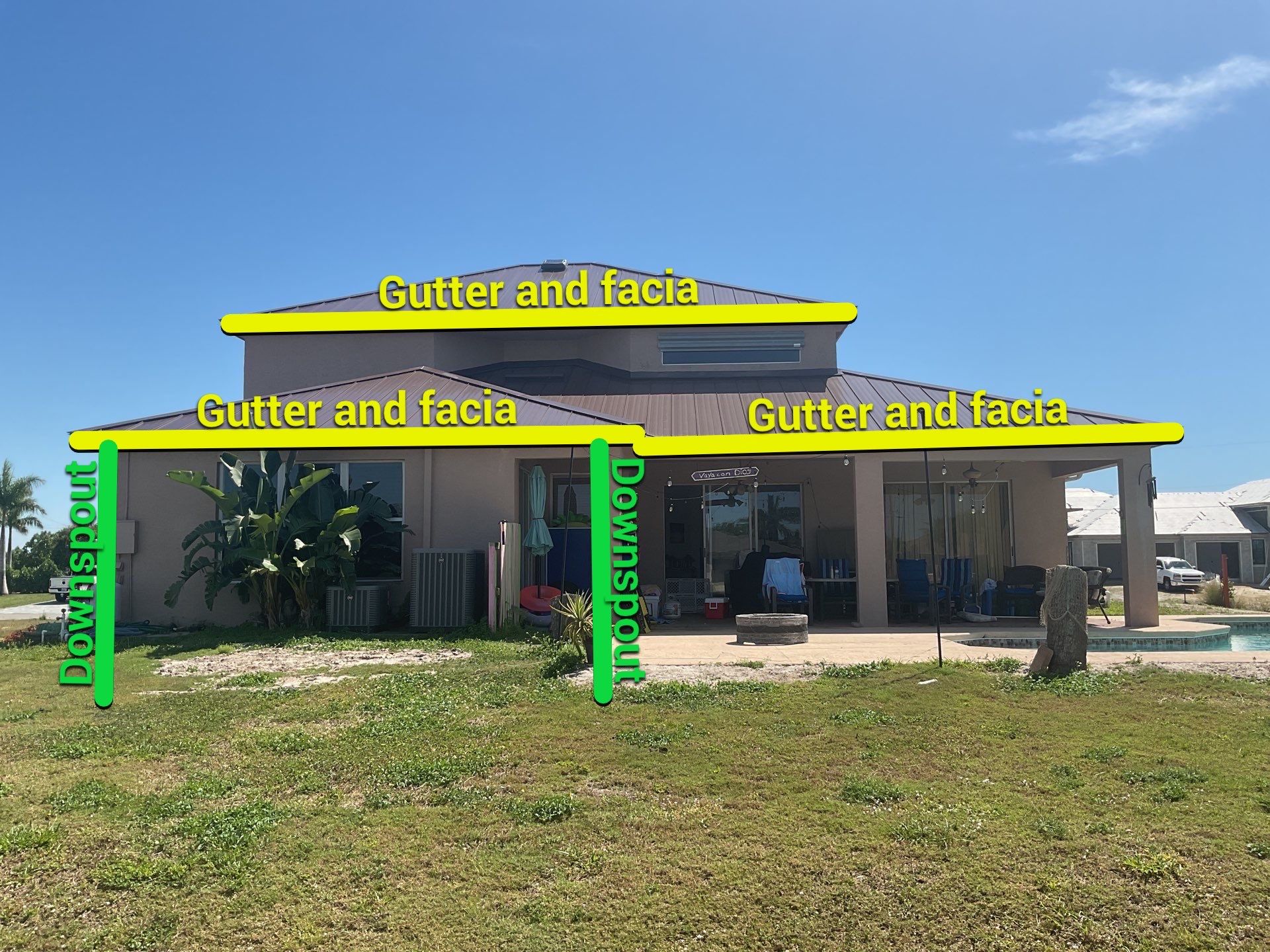 Brown Seamless Gutters using Royal Brown in Cape Coral by Gutter Professors