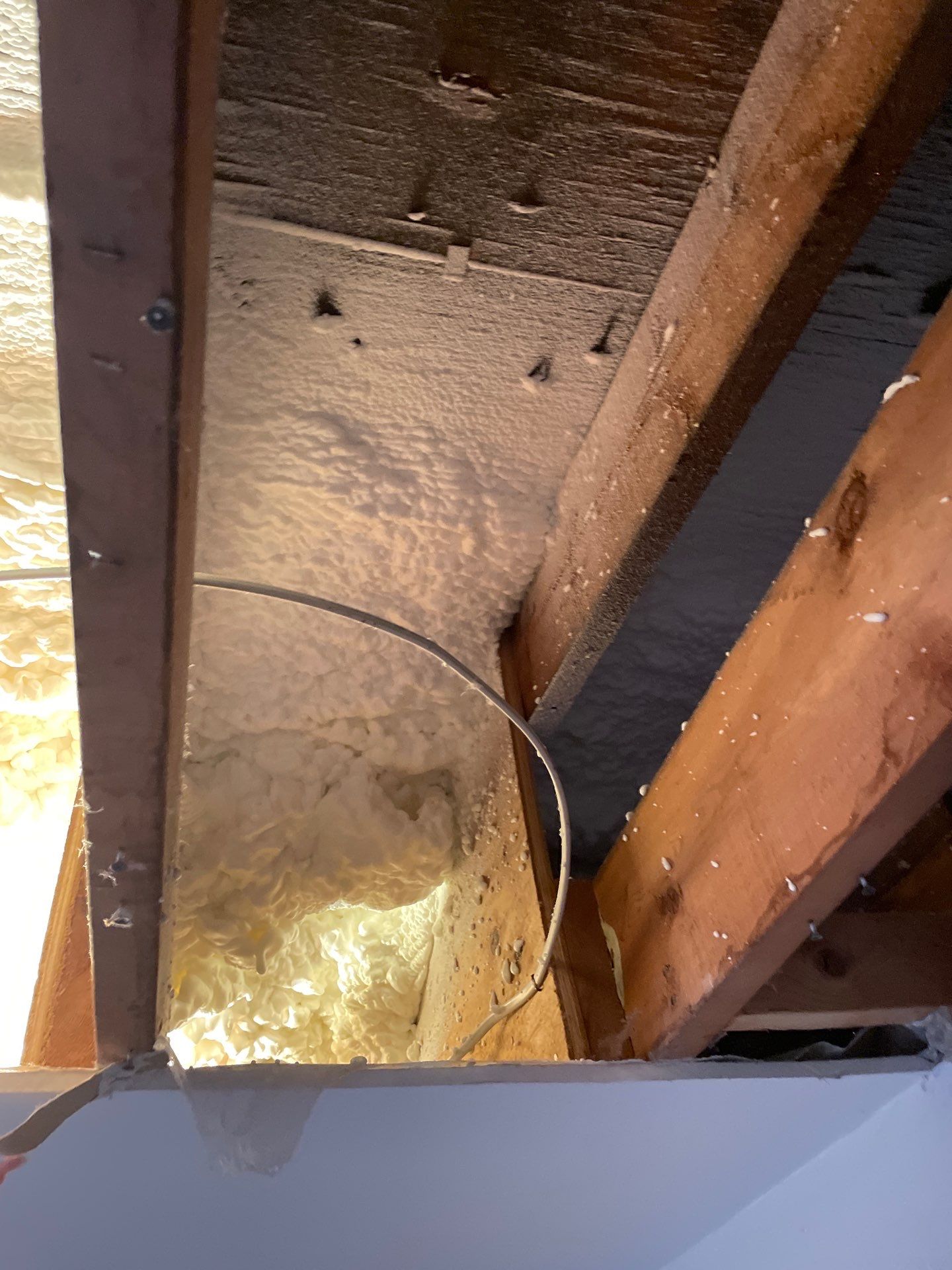 Attic Insulation using open cell spray foam by NYS Foam & Energy