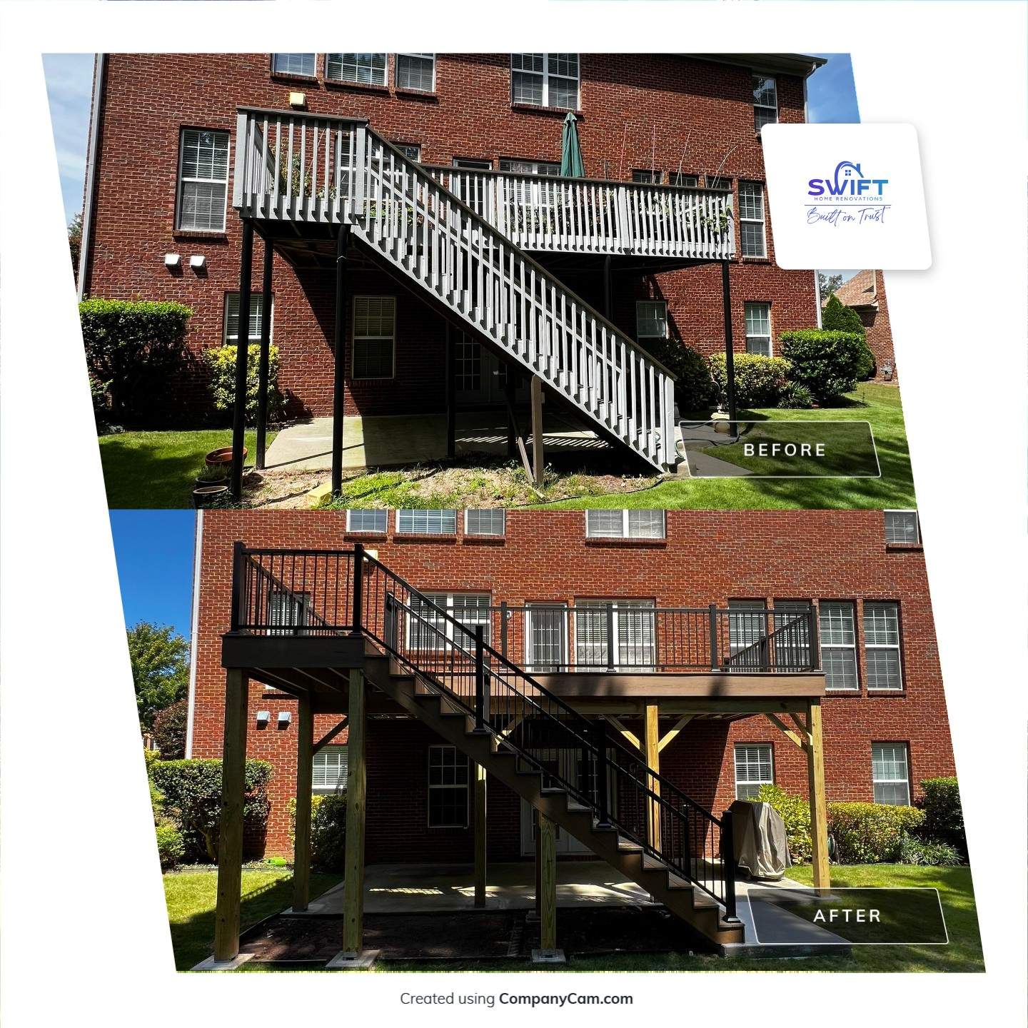 Elevated TimberTech Composite Deck Installation in Cumming by Swift Home Renovations