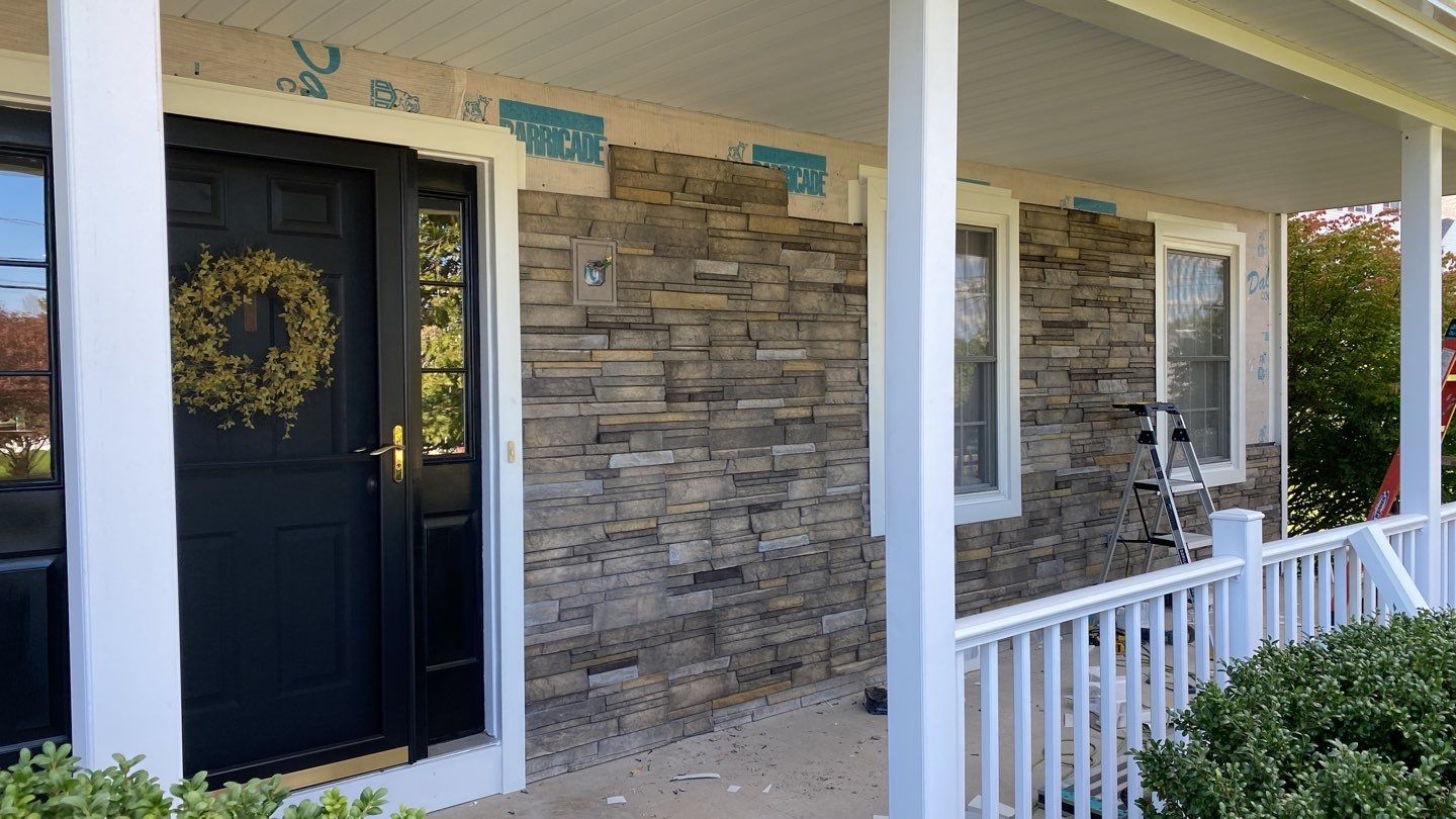 Siding Installation using Certainteed Monogram Charcoal gray and Owens Corning Versetta Stone Sterling by A Plus Exterior