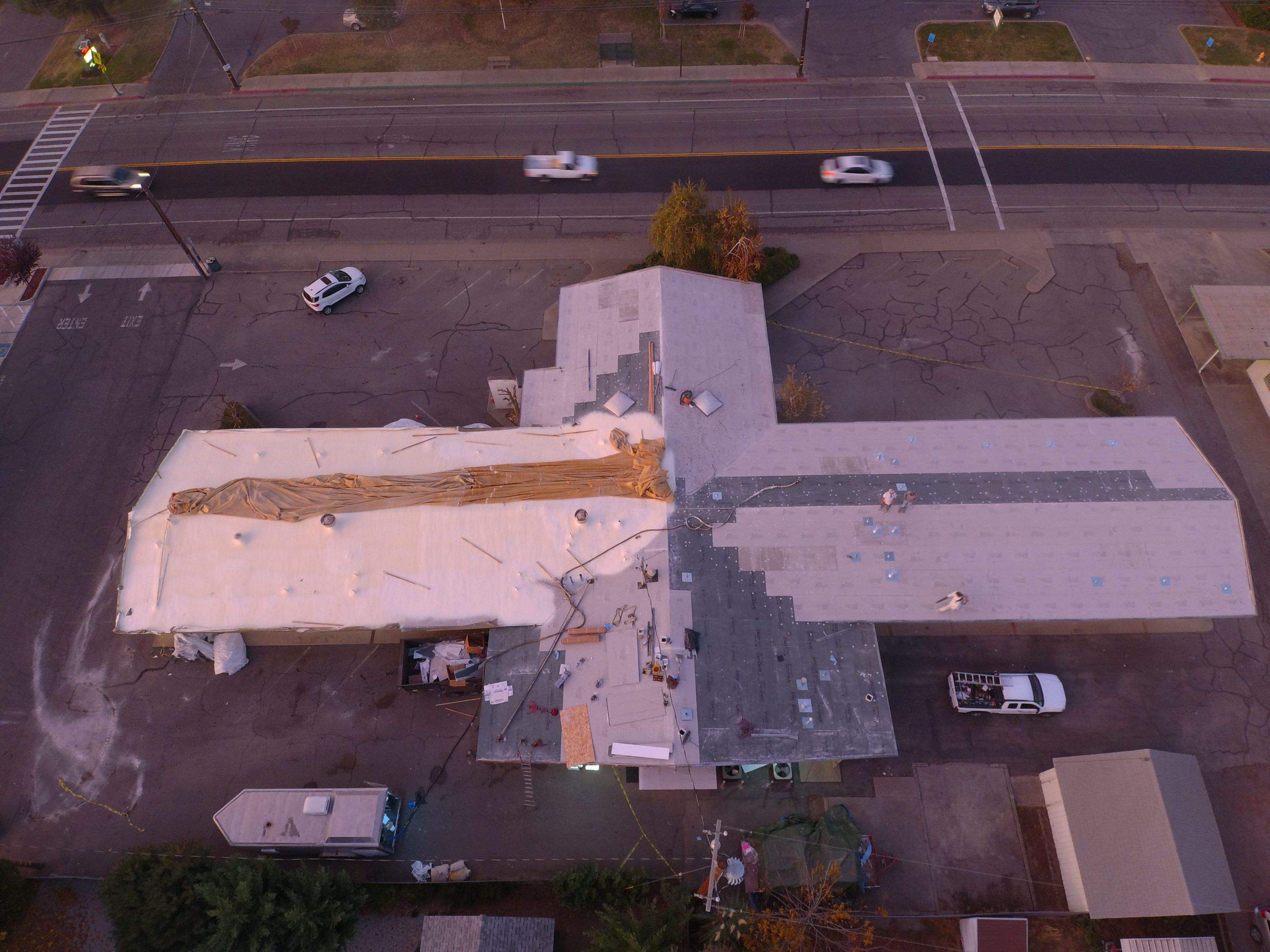 Spray foam and coatings using Conklin Benchmark/PUMA XL coatings and spray foam by Straight Edge Roofing Inc