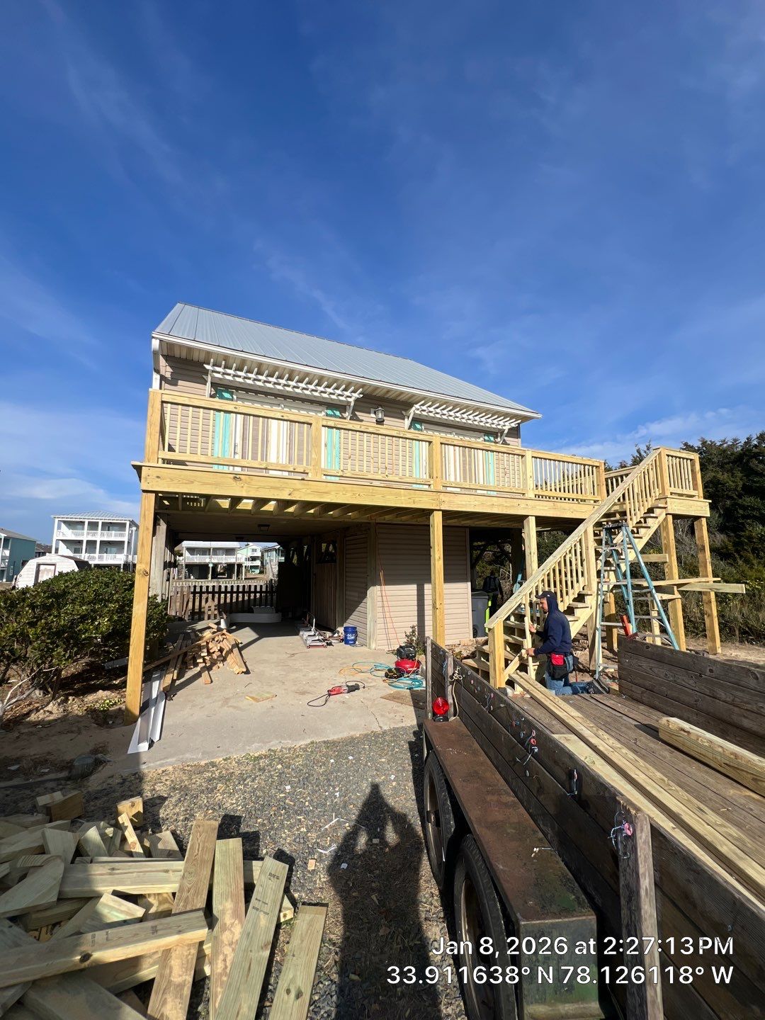Deck Construction in Oak Island, NC | Coastal Outdoor Living Project by RGR Construction and Roofing, LLC