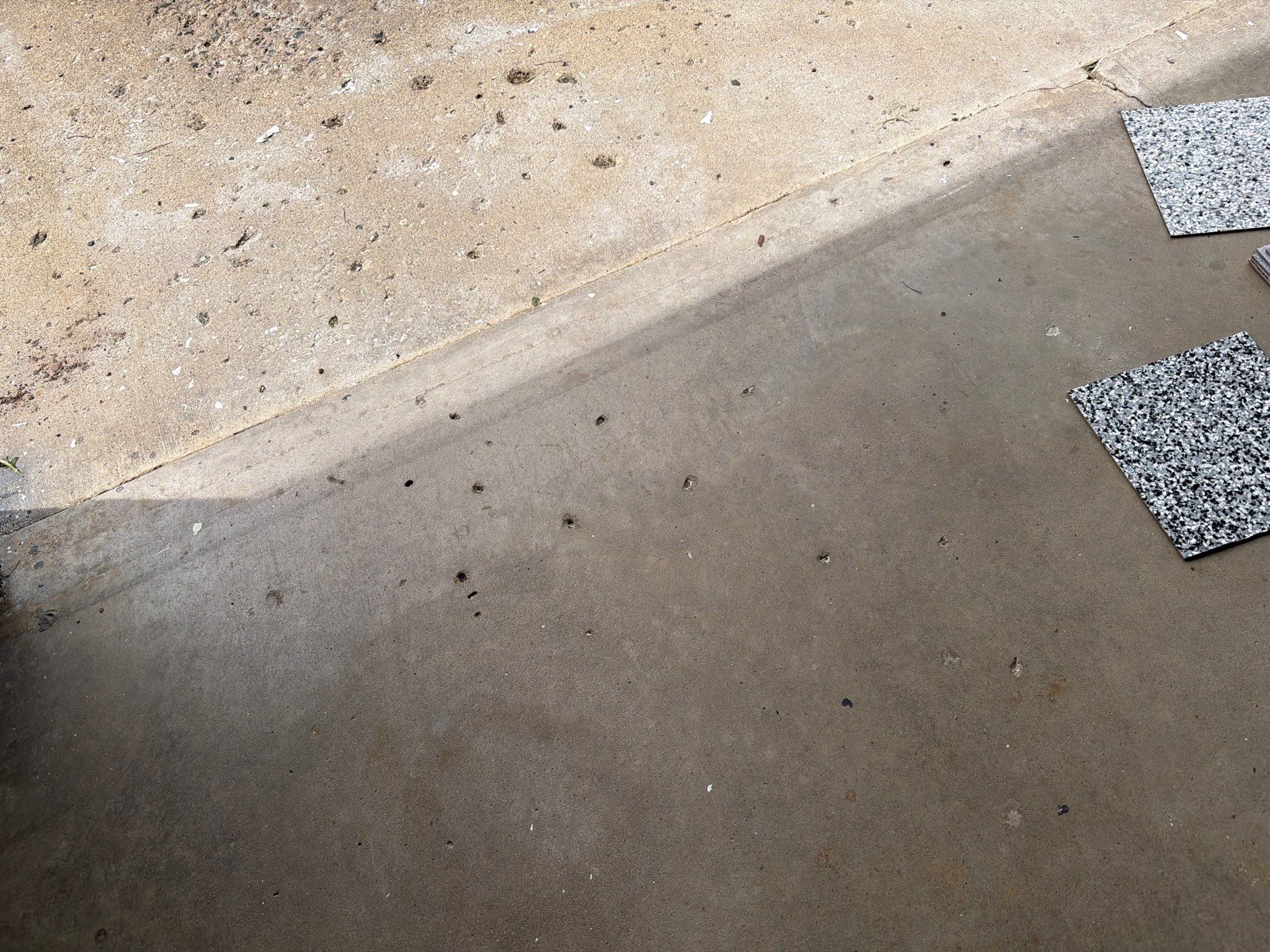 Yankton Garage Concrete Coating With Feather Gray Decorative Chips by Select Painting, Coatings & Garage Cabinets