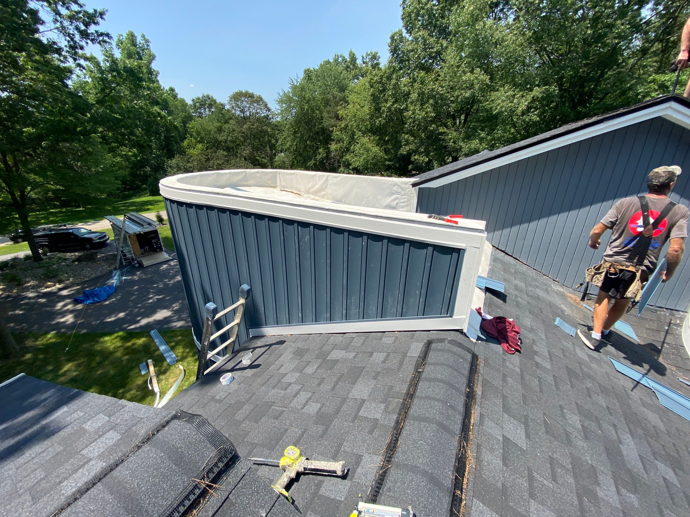 Siding Replacement using CertainTeed Board & Batten Pacific Blue by 180 Contractors
