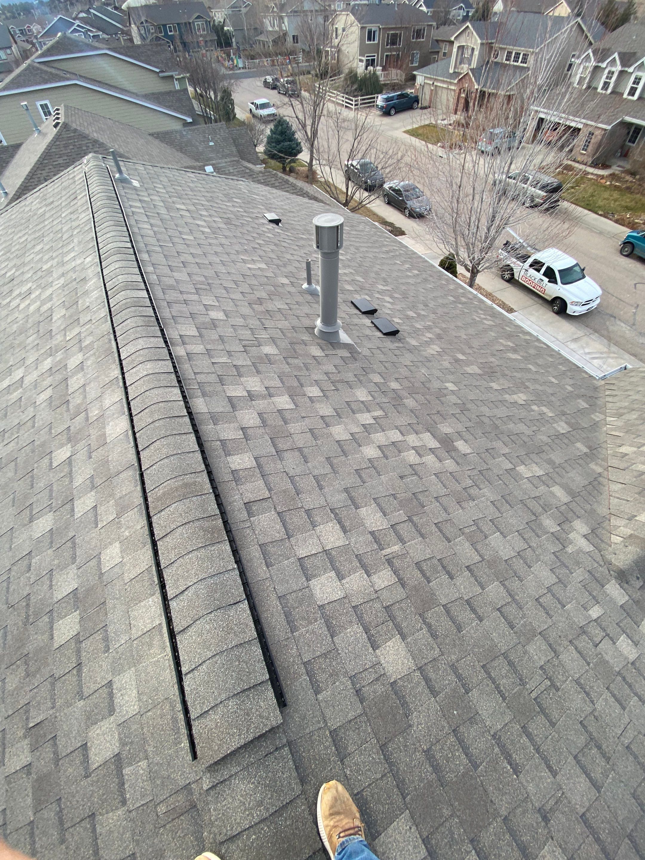 Resdiental Hail Damage Roof Replacement using Atlas Pinnacle Class 4 Impact Resistant "Weathered Wood" color by Black Belt Roofing