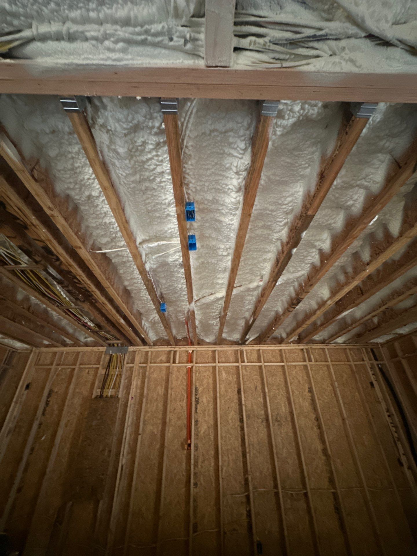 Full encapsulation with open cell spray foam on this custom home in Dallas by Apex Insulation Solutions