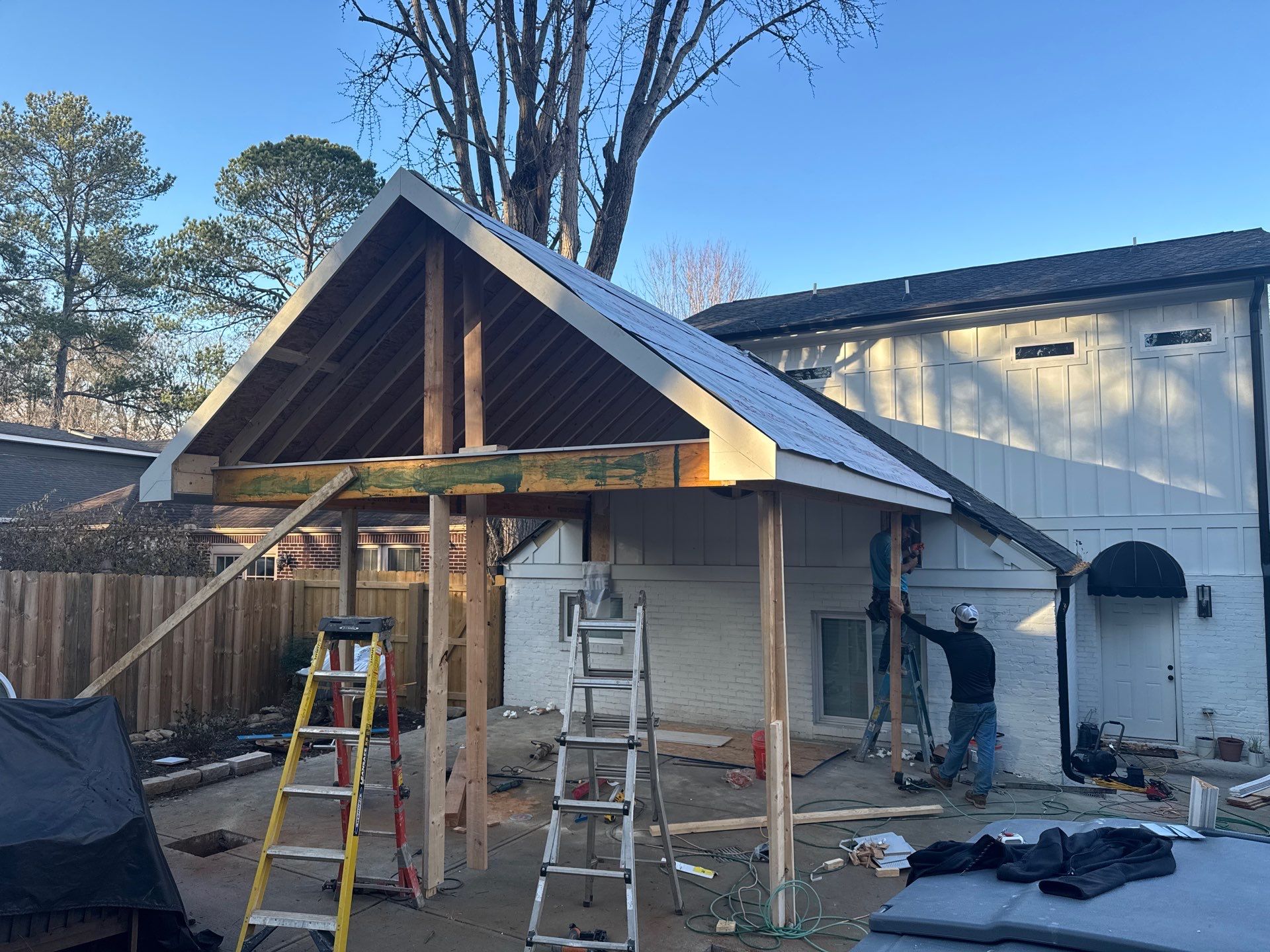 Custom Gable Roof Pavilion and Patio Cover in Atlanta by Swift Home Renovations