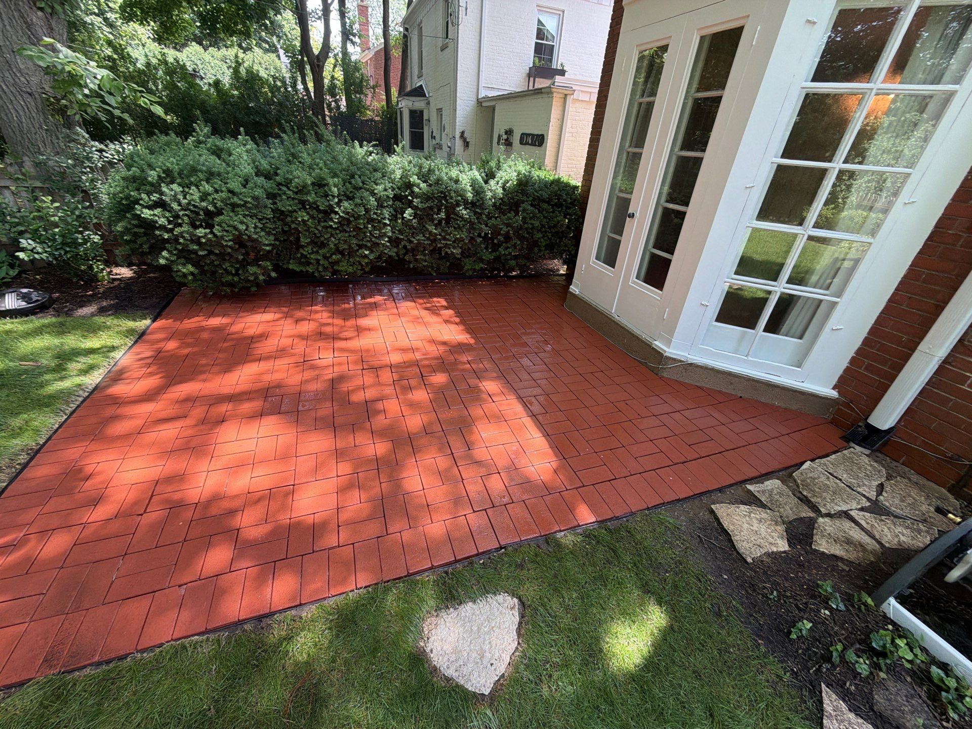 Brick Paver cleaning, sanding, seal by Northern Power Washing LLC.