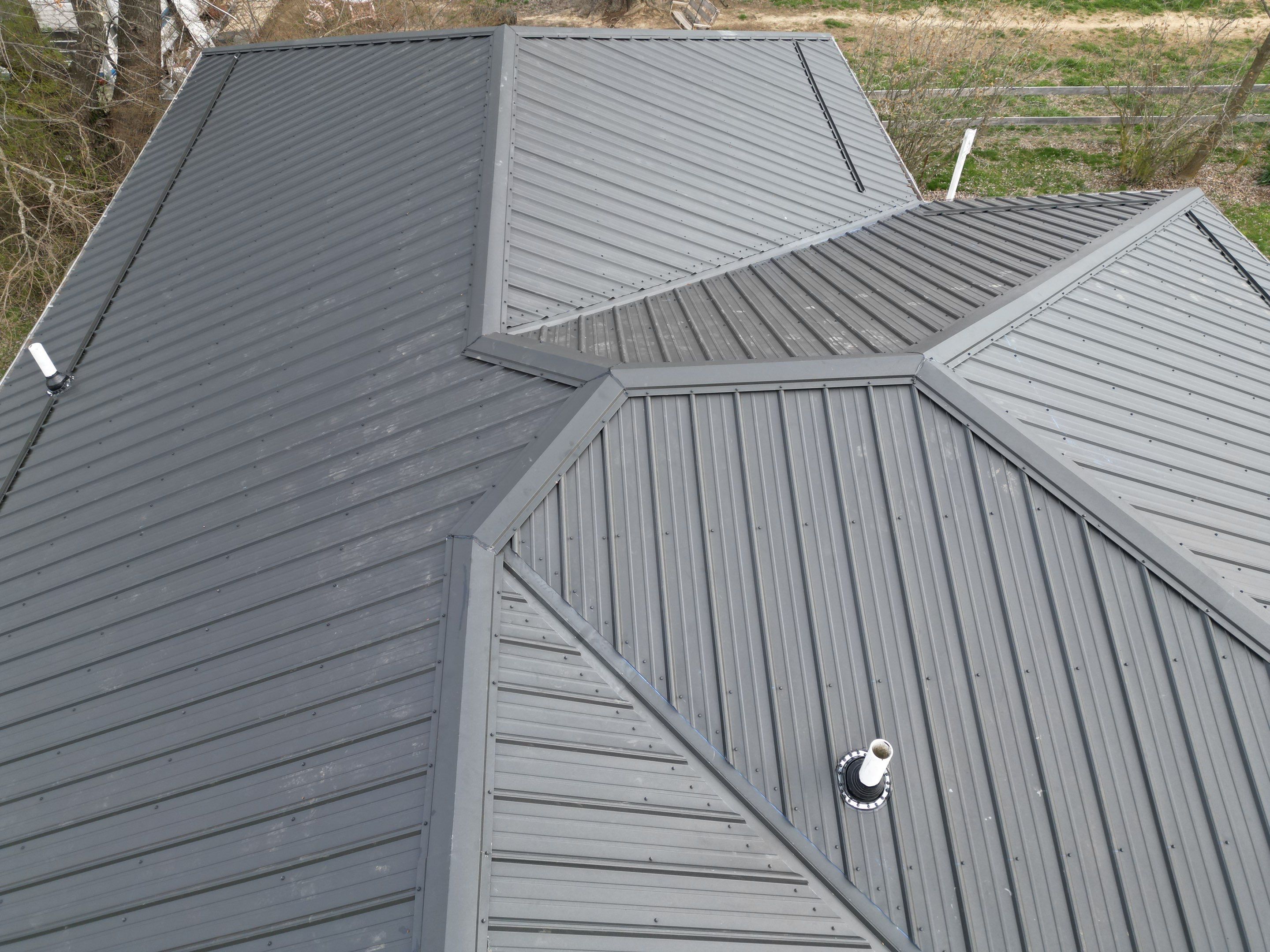 Commercial Roofing Installation using Performance Panel Metal - Frost Black by RoofX 