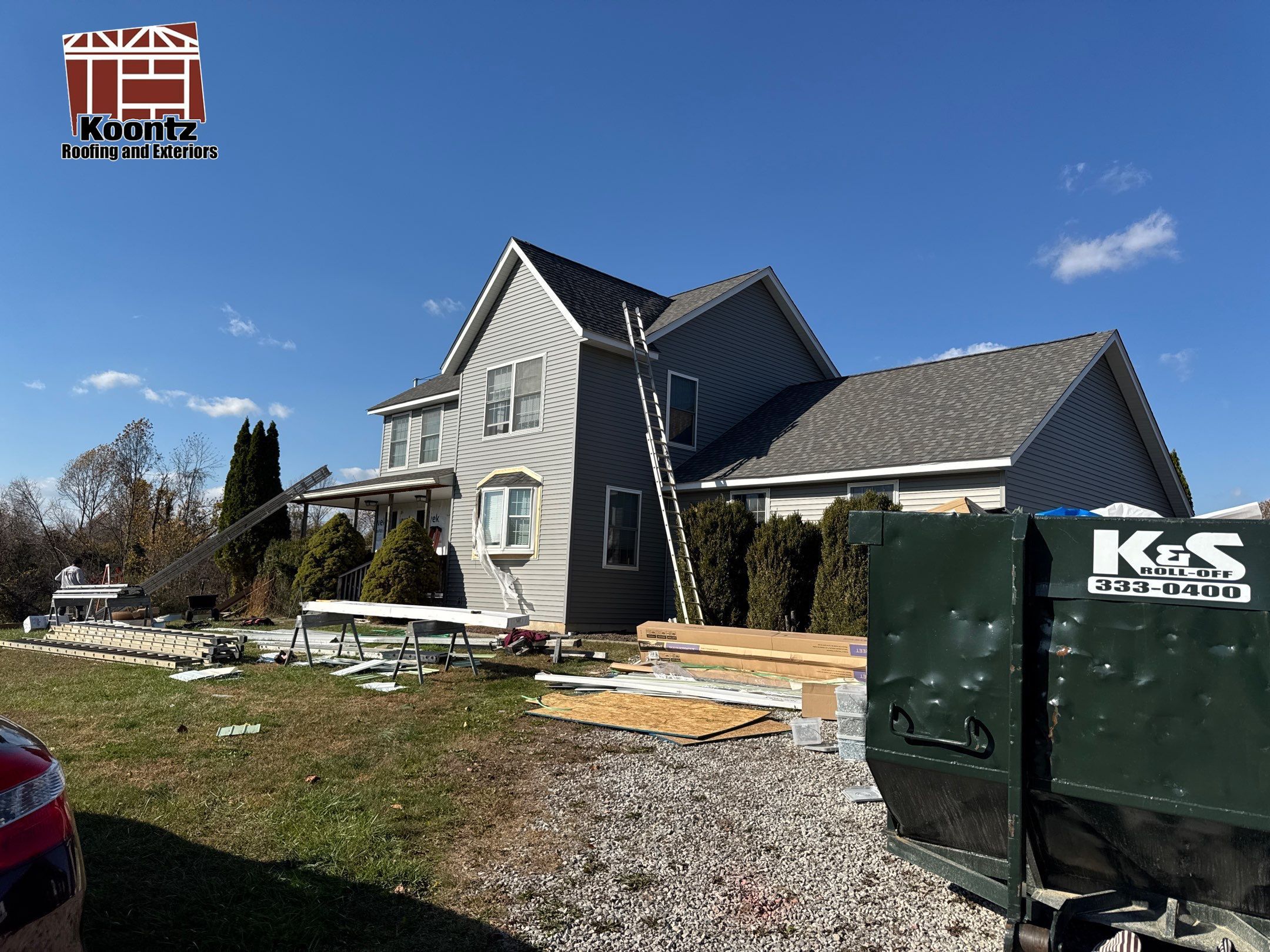 Exterior & Window Installation using CertainTeed Mainstreet & ViWinTech Windows by Koontz Construction