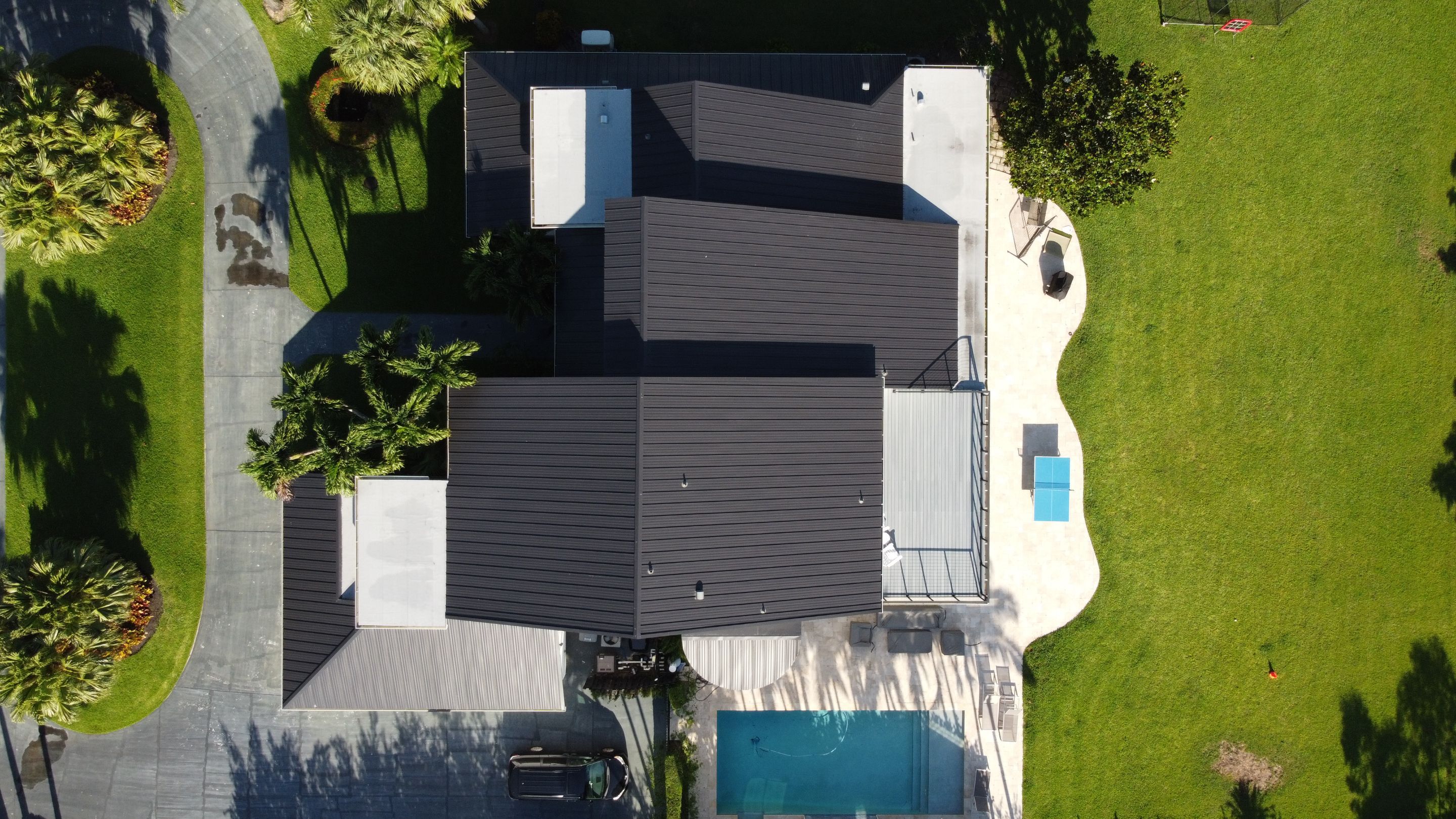 Residential Roofing Installation using 1" Nail strip metal roof by BLUES BROTHERS ROOFING