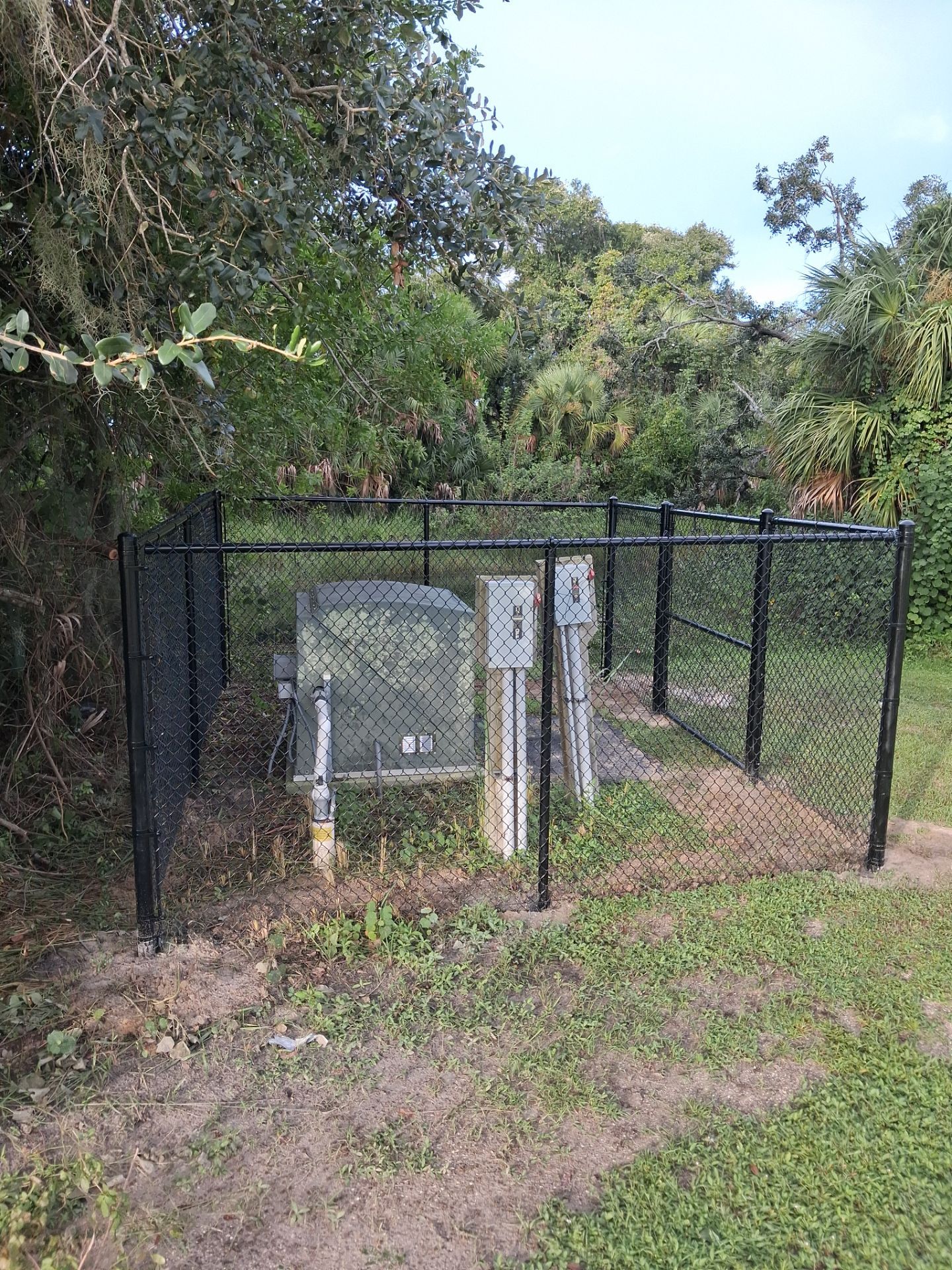 Commercial Black Chain Link Fence Installation in North Port by True Fence LLC