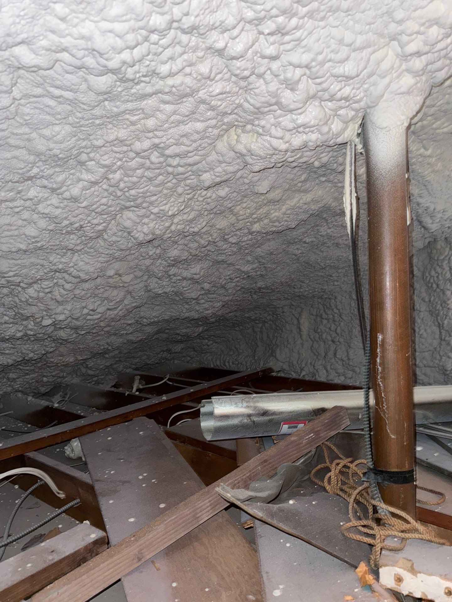 Attic Insulation using open cell spray foam by NYS Foam & Energy