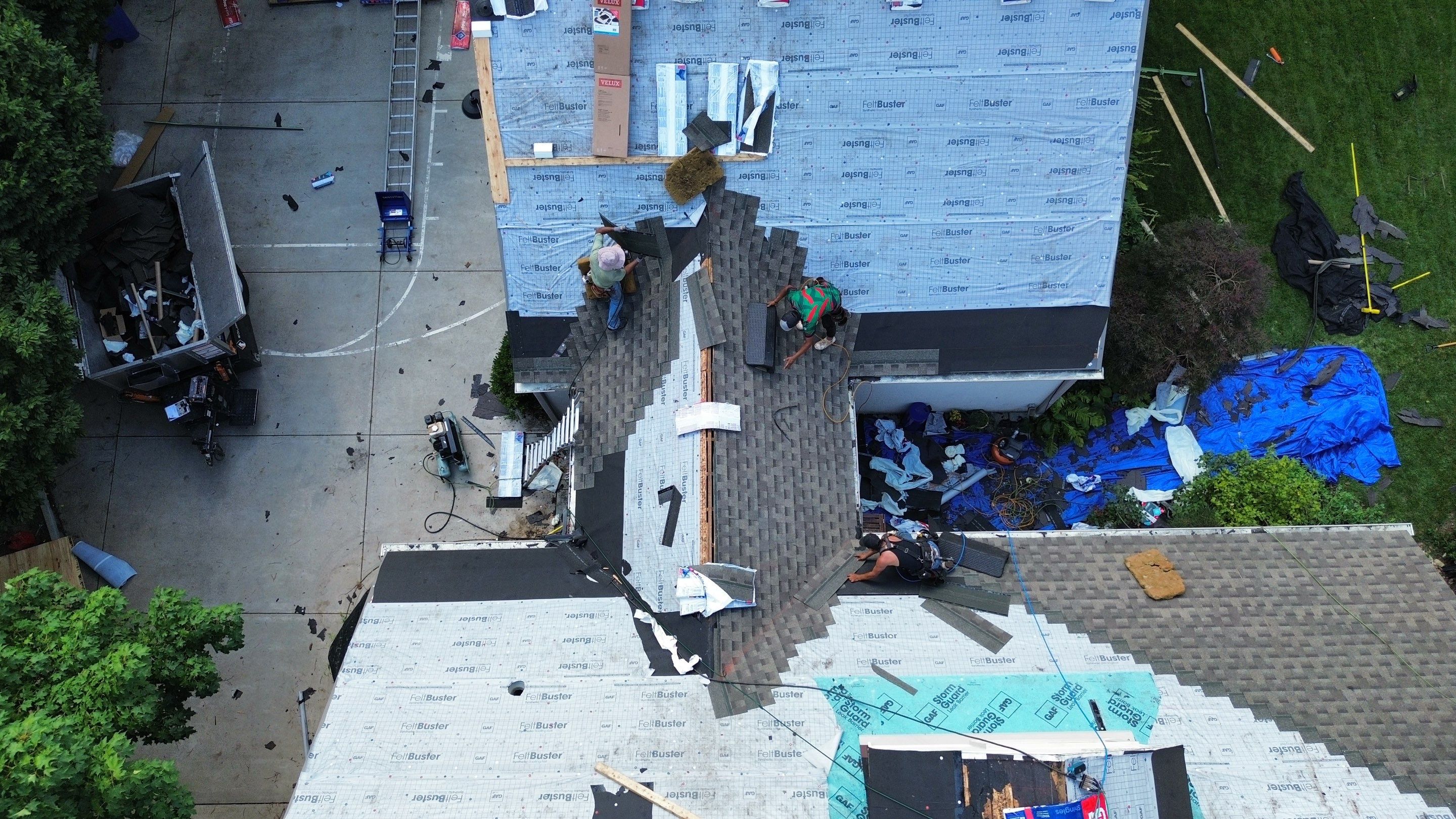 Residential Roofing Installation using Timberline HDZ Shingles - Weathered Wood by RoofX 