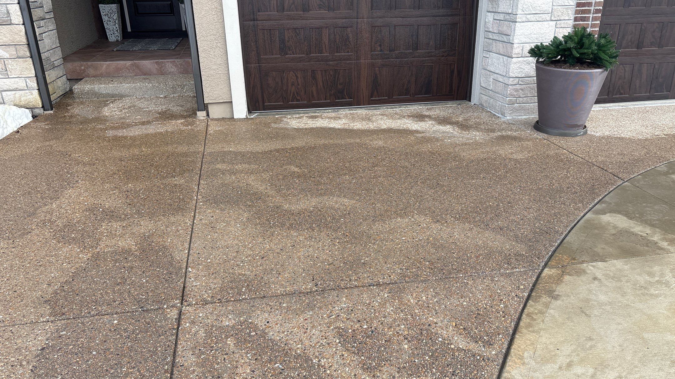 Two-Tone Driveway Resurface - Olathe, KS by Big Red Decorative Concrete, LLC