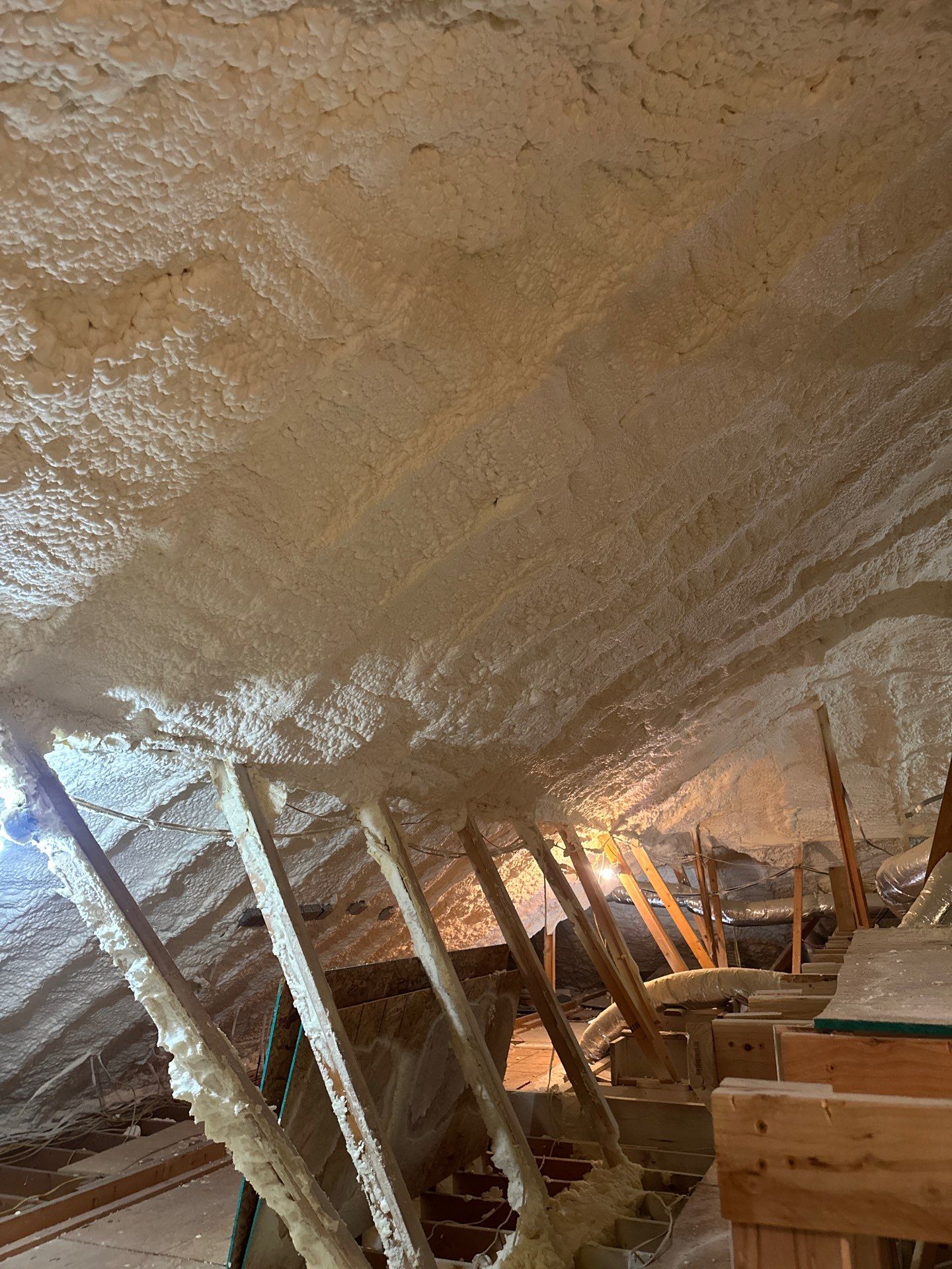 Spray foam insulation removal & re spray by Apex Insulation Solutions