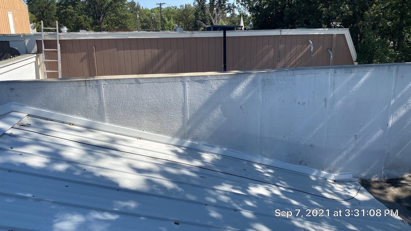 Foam Refurbish using Conklin Benchmark/PUMA XL coatings and spray foam by Straight Edge Roofing Inc