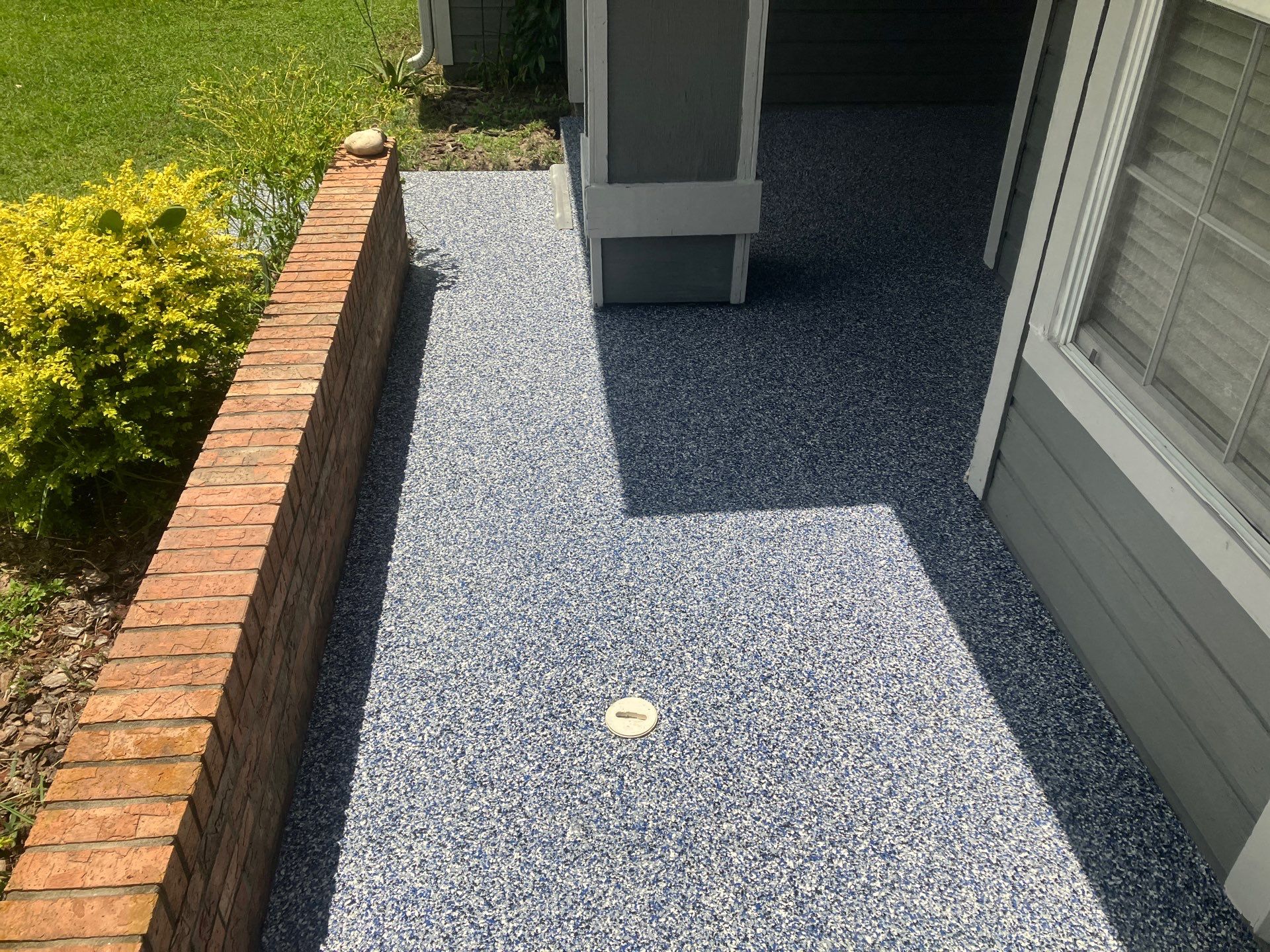 Front Entrance and Garage Makeover in Denim by Cross Creek Concrete Coatings