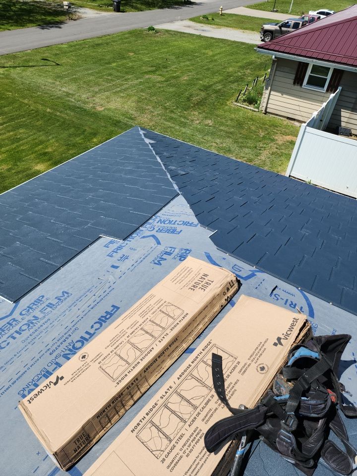 Residential Roofing Installation using Vic West Nothridge Slate by 4Ever Metal Roofing