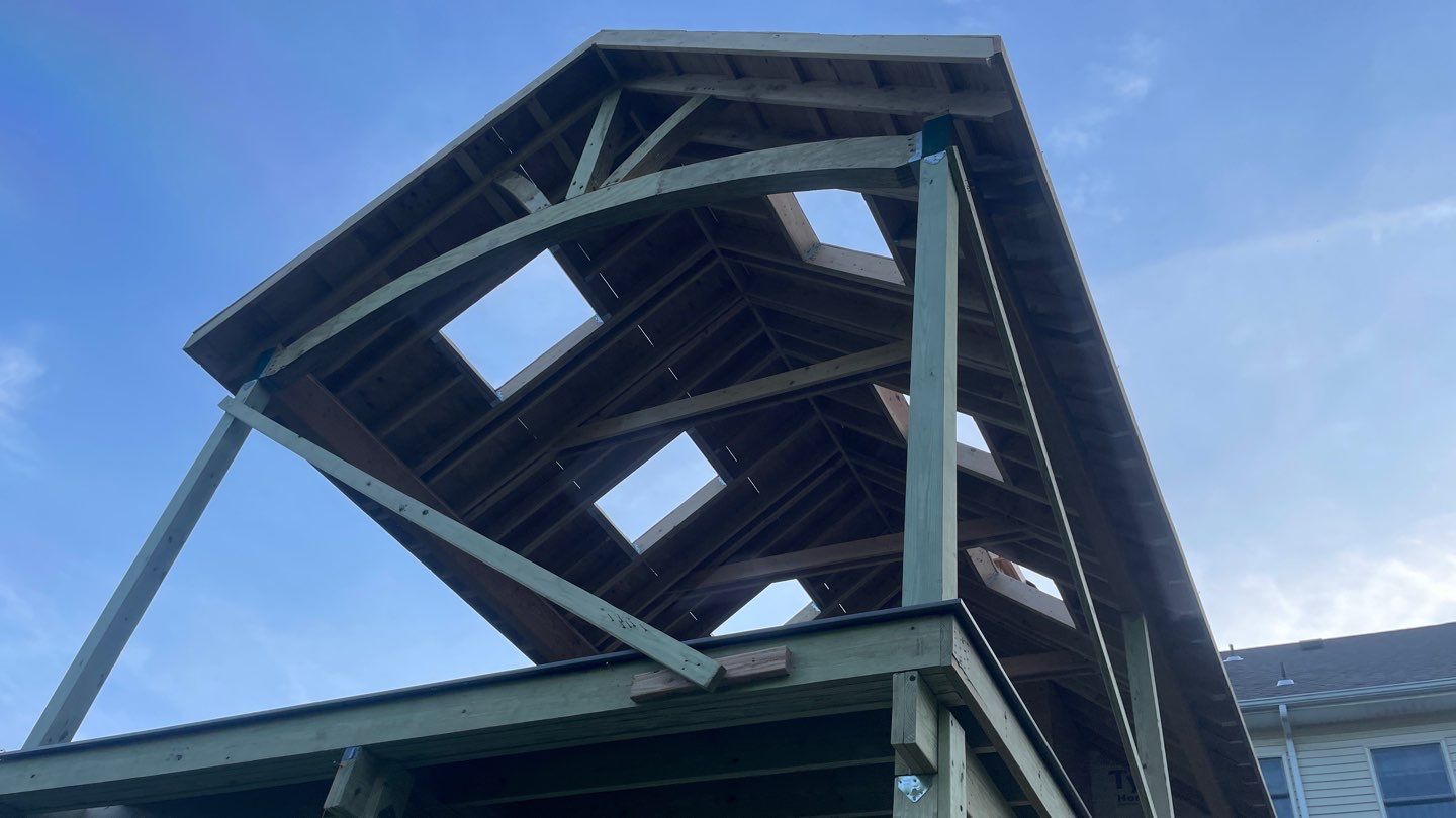 New Deck with A-Frame Style Roof by deck guardian