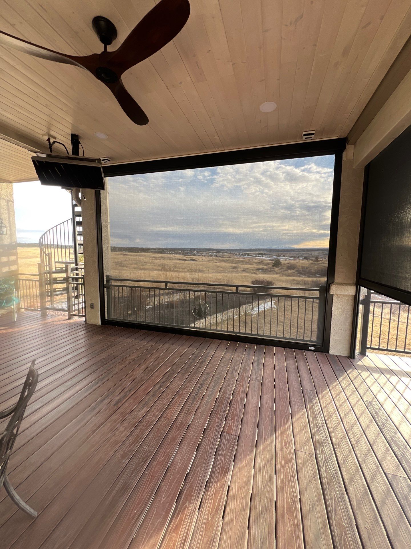 Motorized Screens using Progressive MagnaTrack Screens by Outdoor Solutions Colorado
