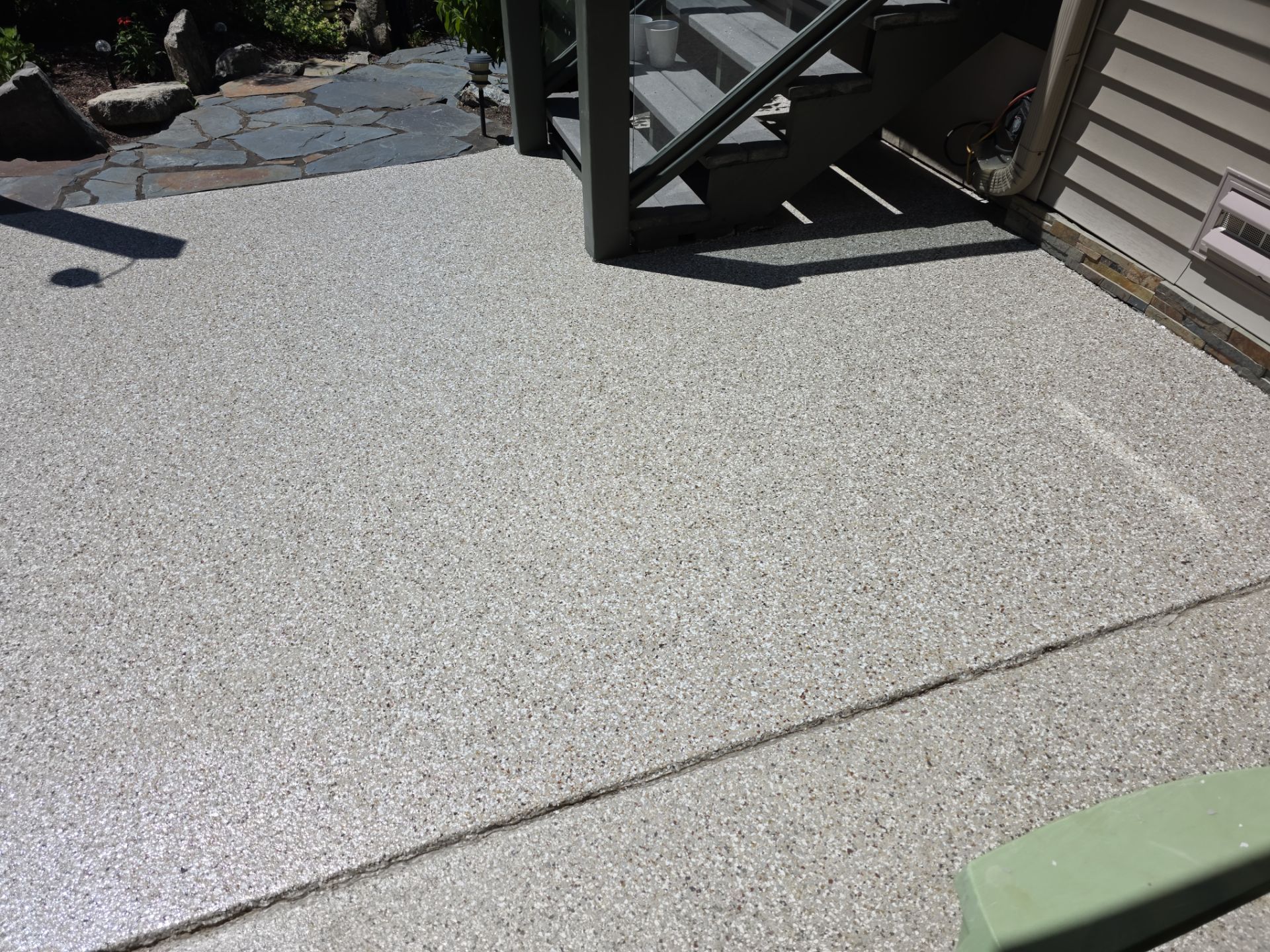 Patio Transformation using Pebble Beach by Croc Coatings, LLC