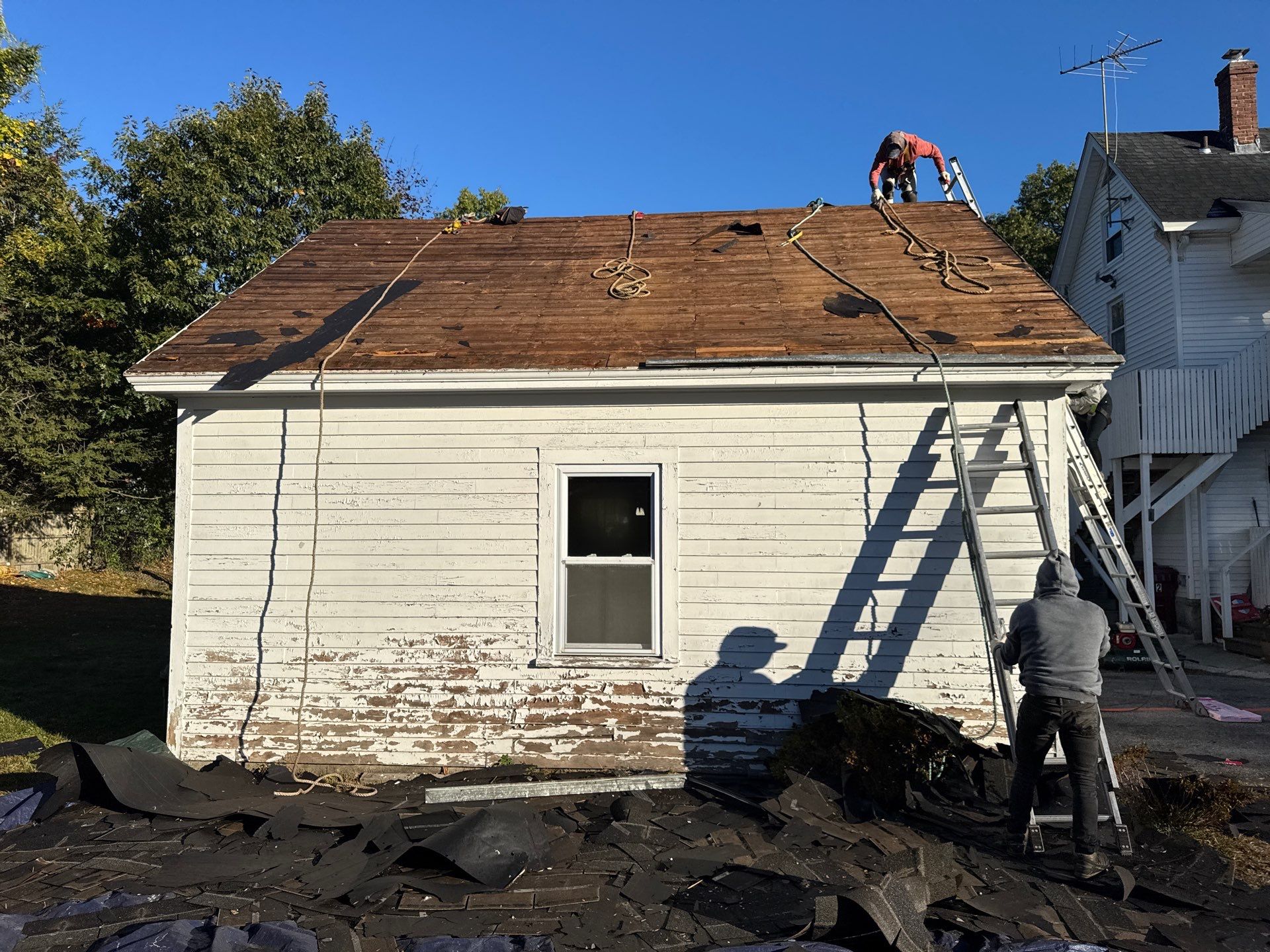 Garage Roof Replacement & Fascia Trim Upgrade | Lowell, MA by Mighty Dog Roofing of Greater Middlesex County