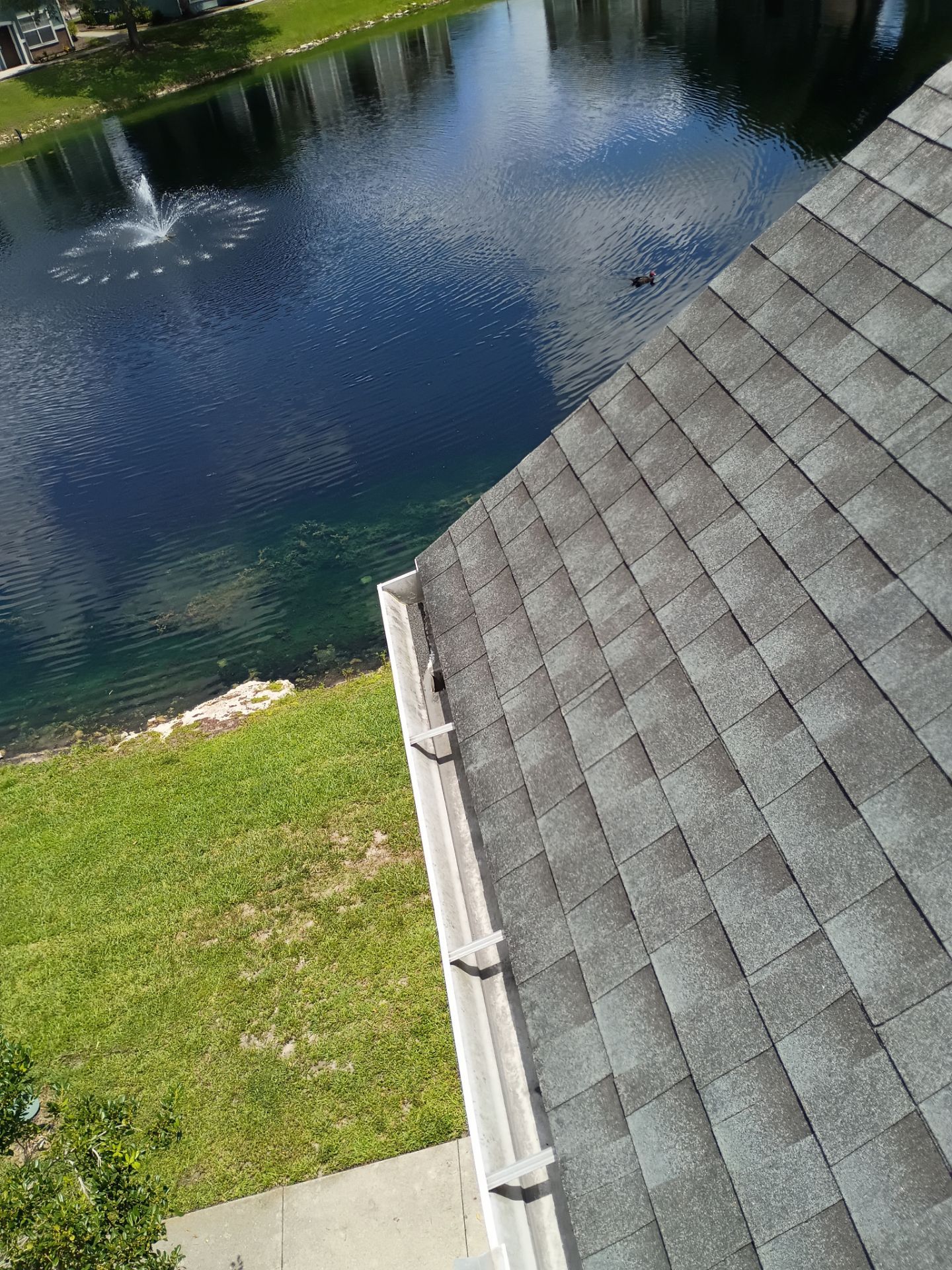 HOA gutter cleaning after photo.