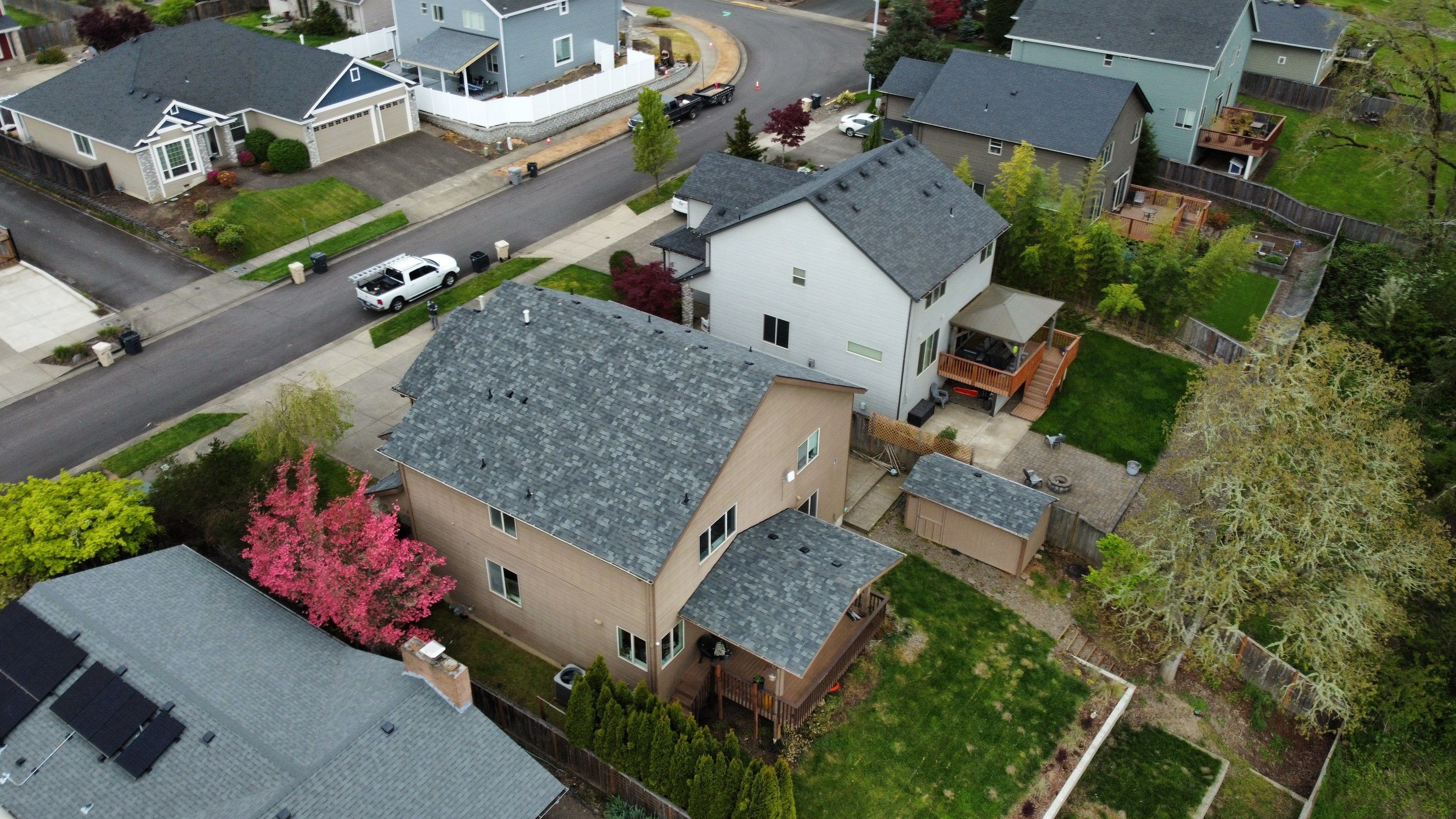 Residential Roofing Installation using Malarkey Vista AR Shingles (Color: Storm Grey) by Orezona Building & Roofing Company, Inc.