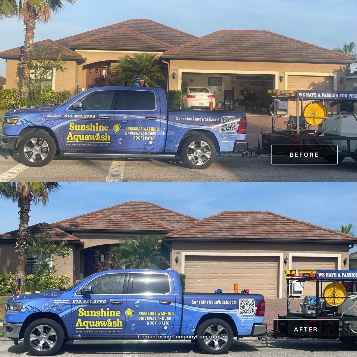 🏡 Tile Roof Cleaning – Gamble Creek Estates, Parrish, FL by Sunshine AquaWash