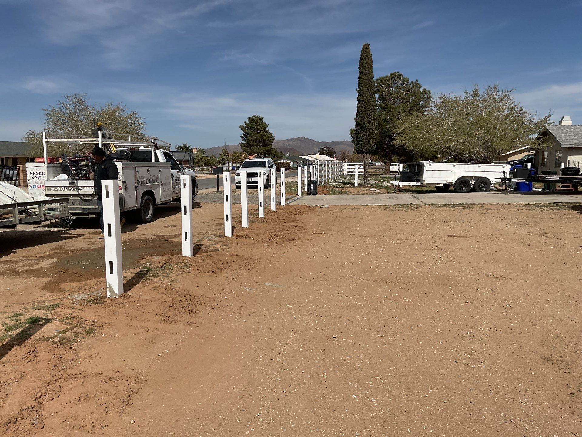 Fence Installation using Ranch Style Vinyl by Fence Guys Inc.