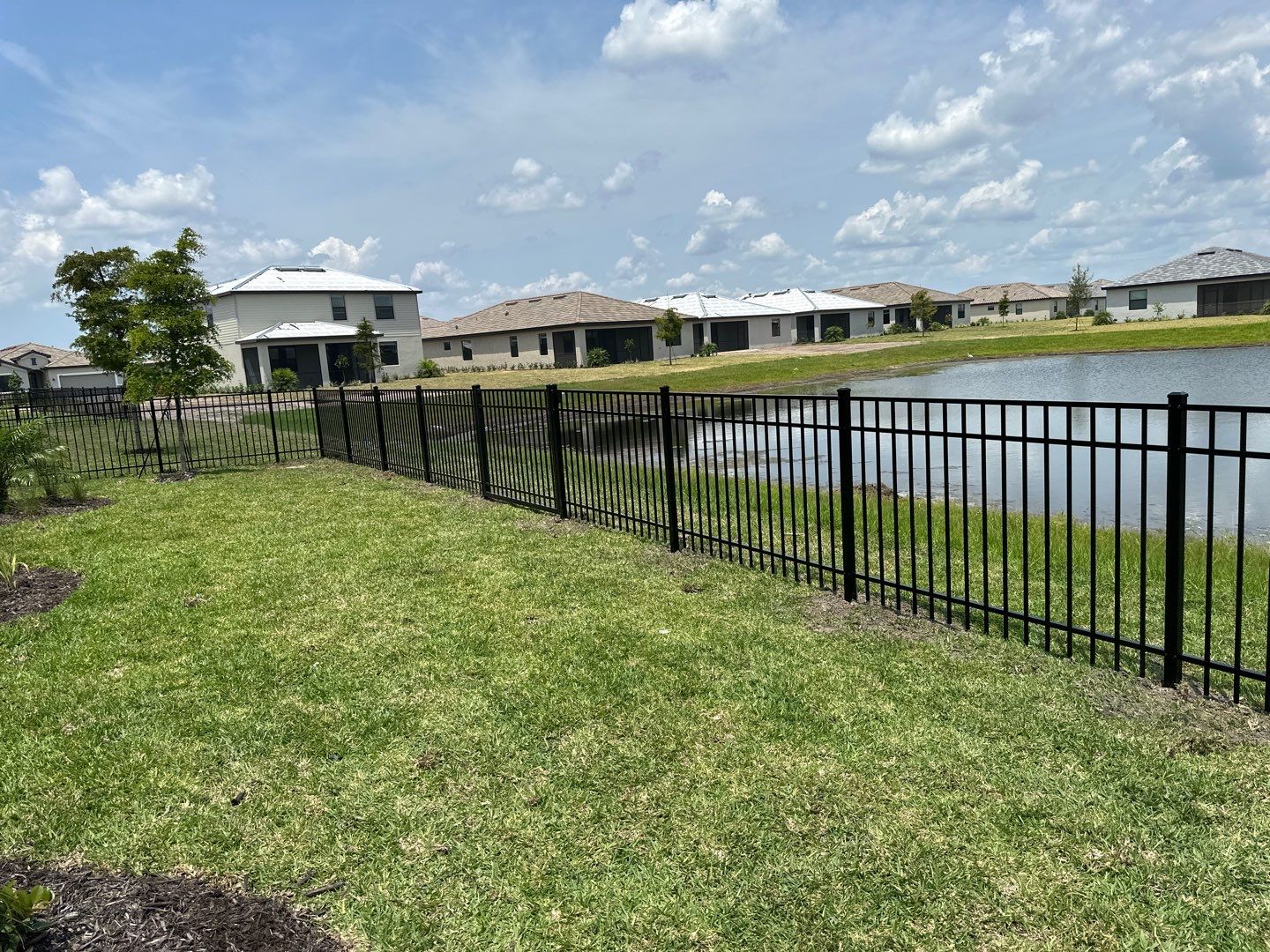 Aluminum Fence Installation using Black 3 Rail Aluminum Fence by Asap fence and gates, LLC