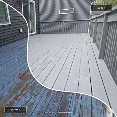 Solid Color Deck Staining for a Residential Home in Spring Lake