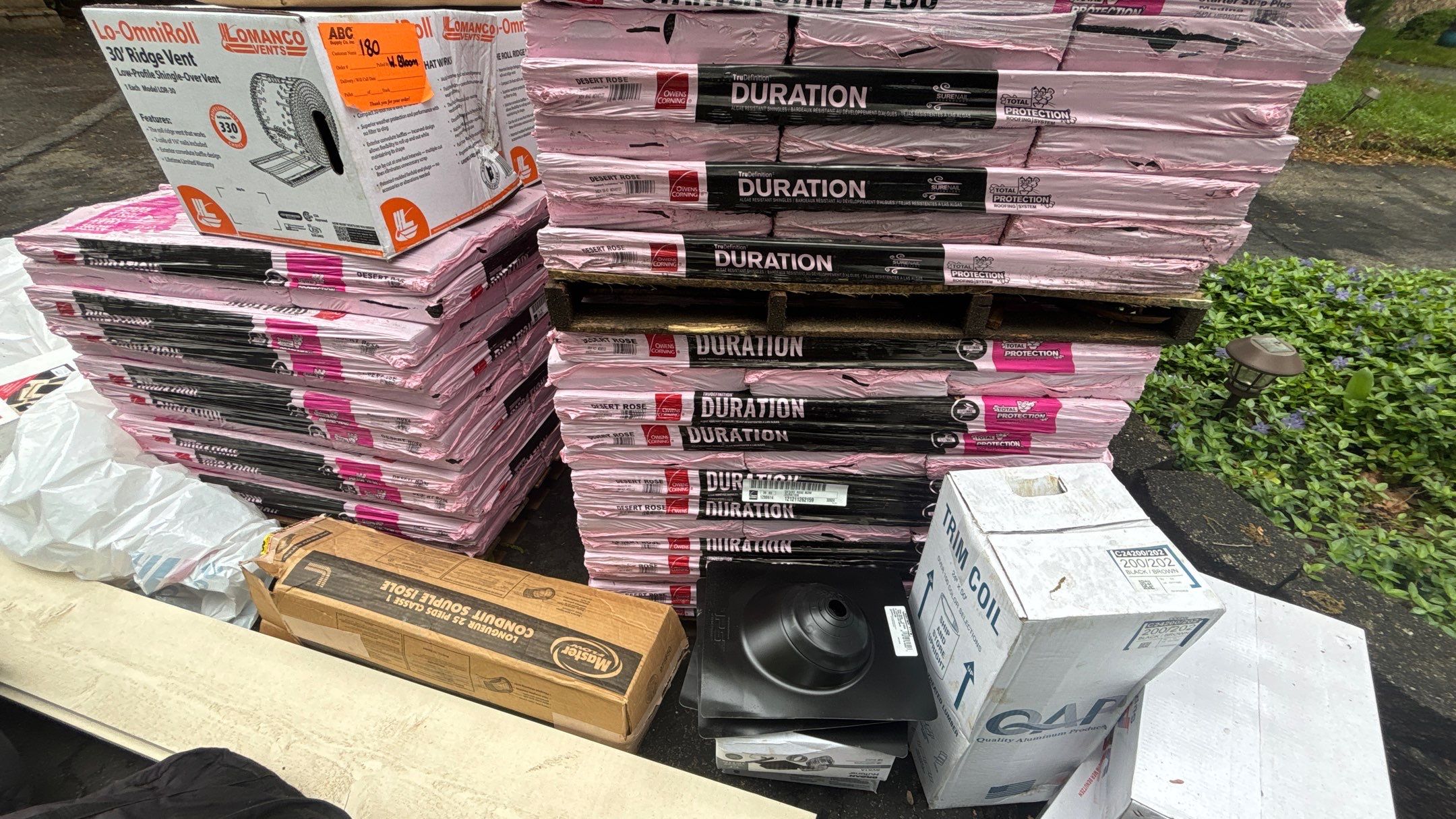 Roof Replacement using Owens Corning Desert Rose by 180 Contractors