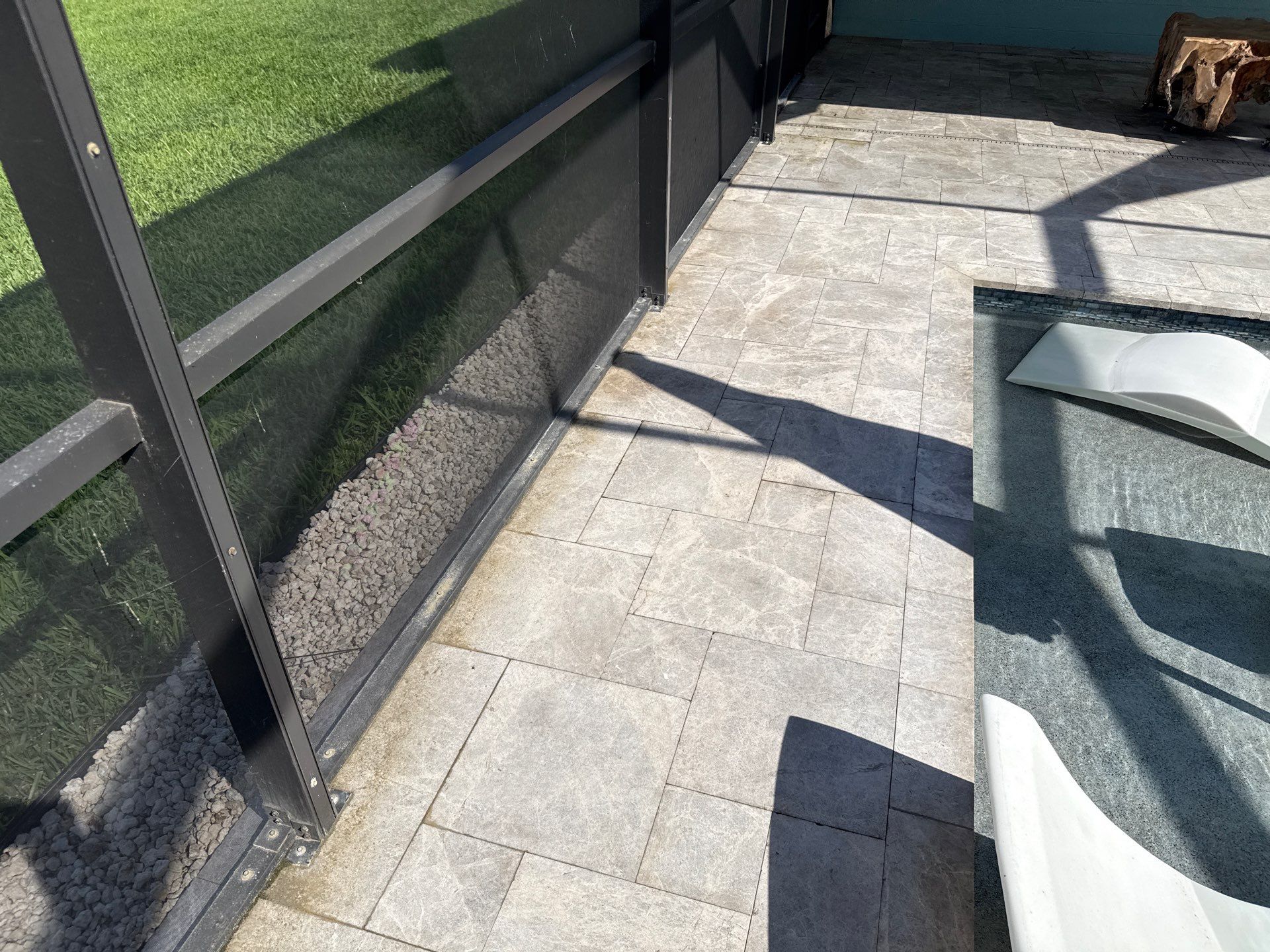 Travertine Pool Deck, Lanai & Screen Enclosure Cleaning Near Manatee River | Bradenton, FL by Sunshine AquaWash