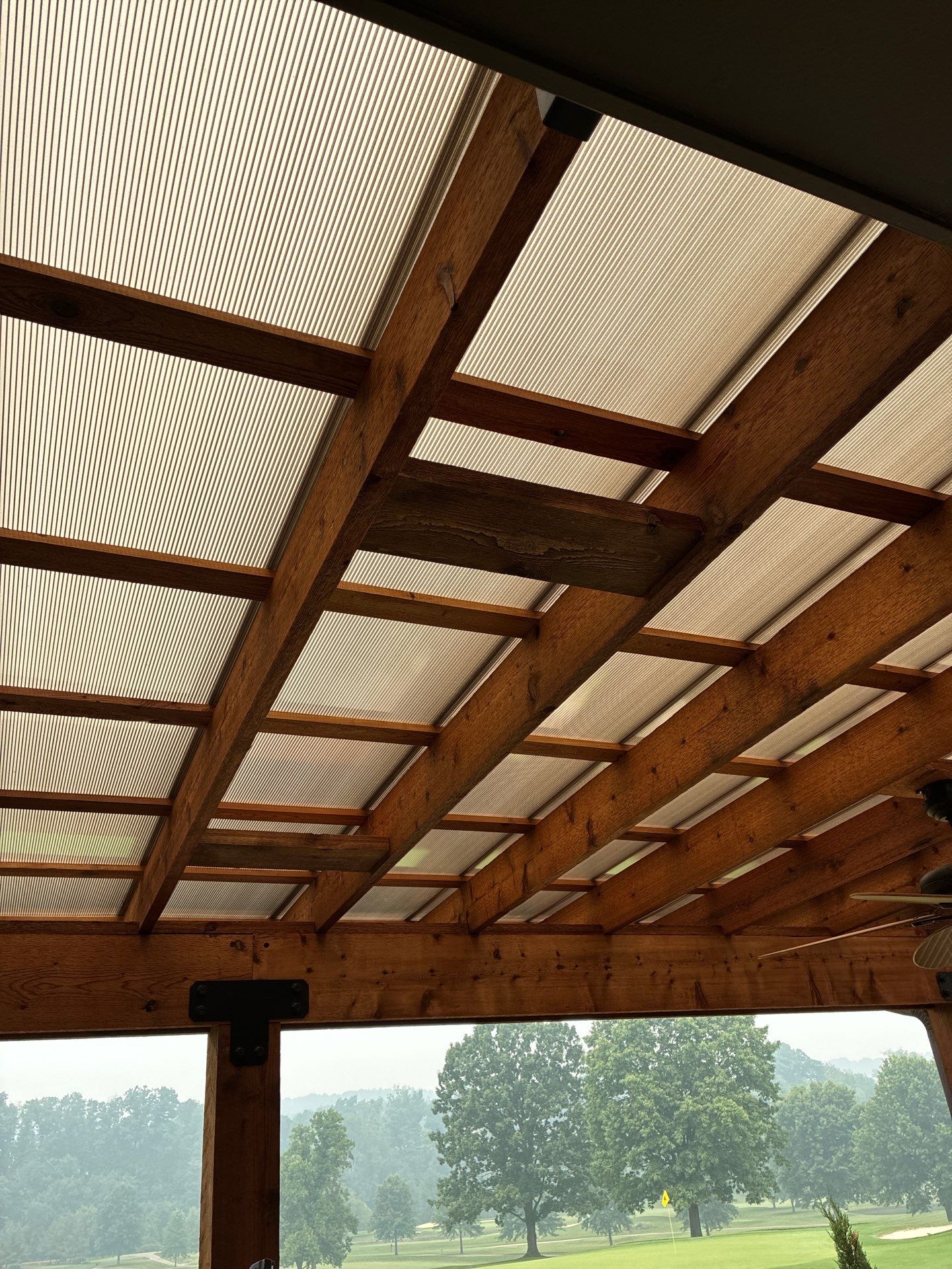 Custom Timber Pergola and Polycarbonate Roof Installation in Canonsburg by Cousins Roofing Siding & Decks