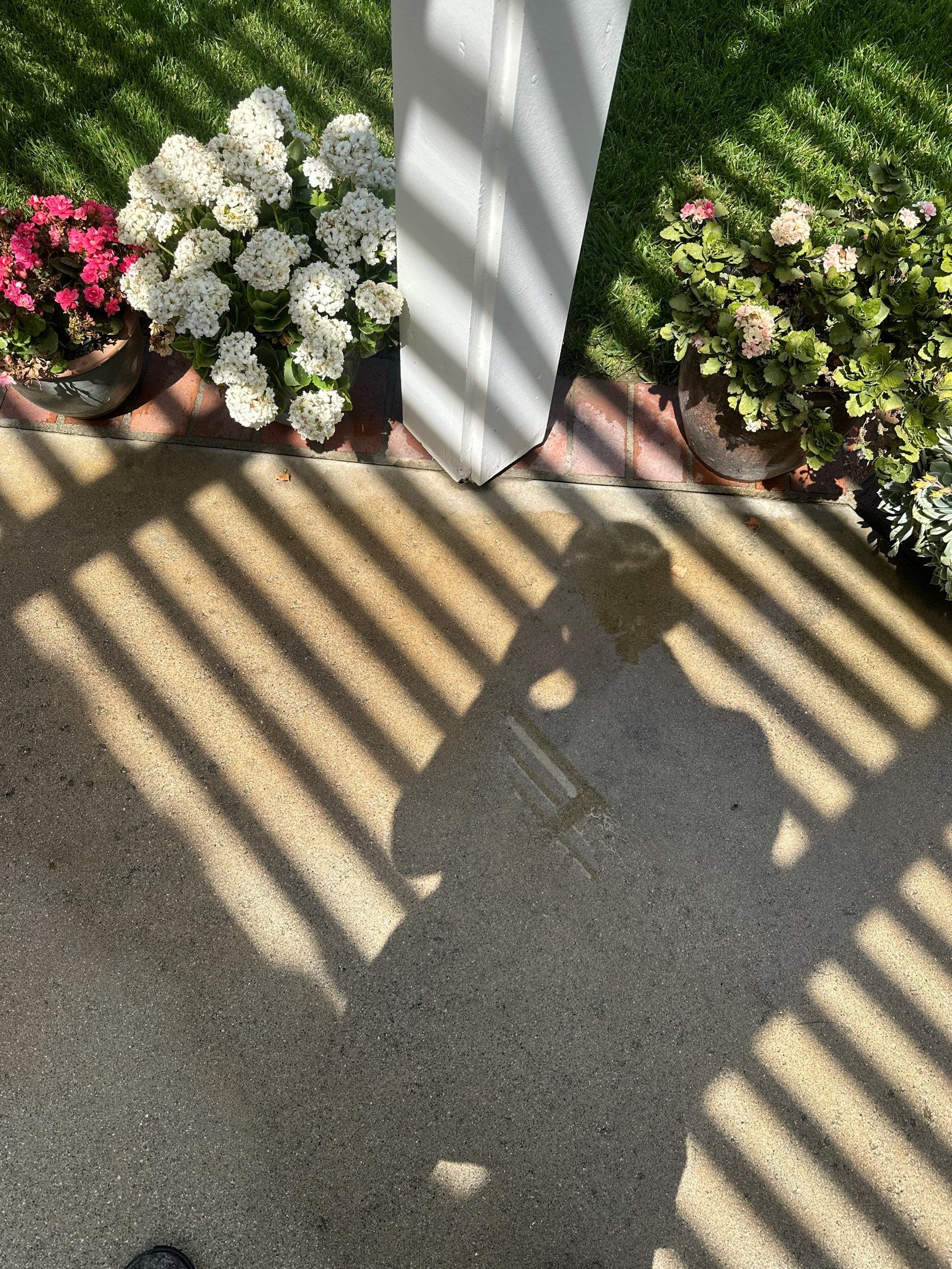 Surface cleaning pressure washing in Orange County on patio, walkways, and driveway by Property Cleaning Experts, LLC