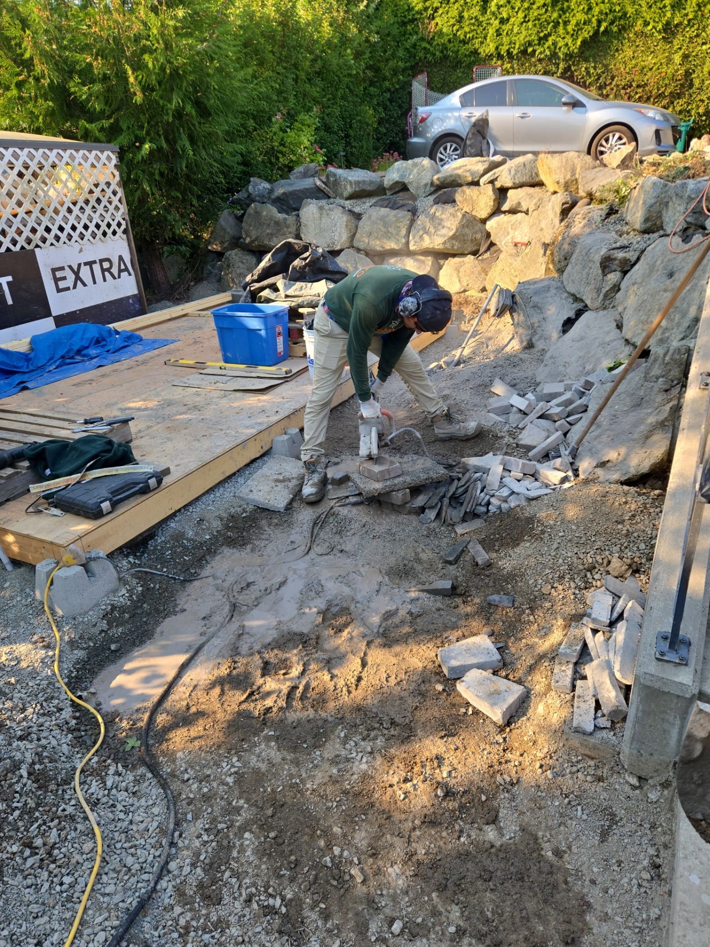 Backyard Transformation — Custom Shed, Paver Patio & Retaining Wall by Habanero Garden and Exterior Care