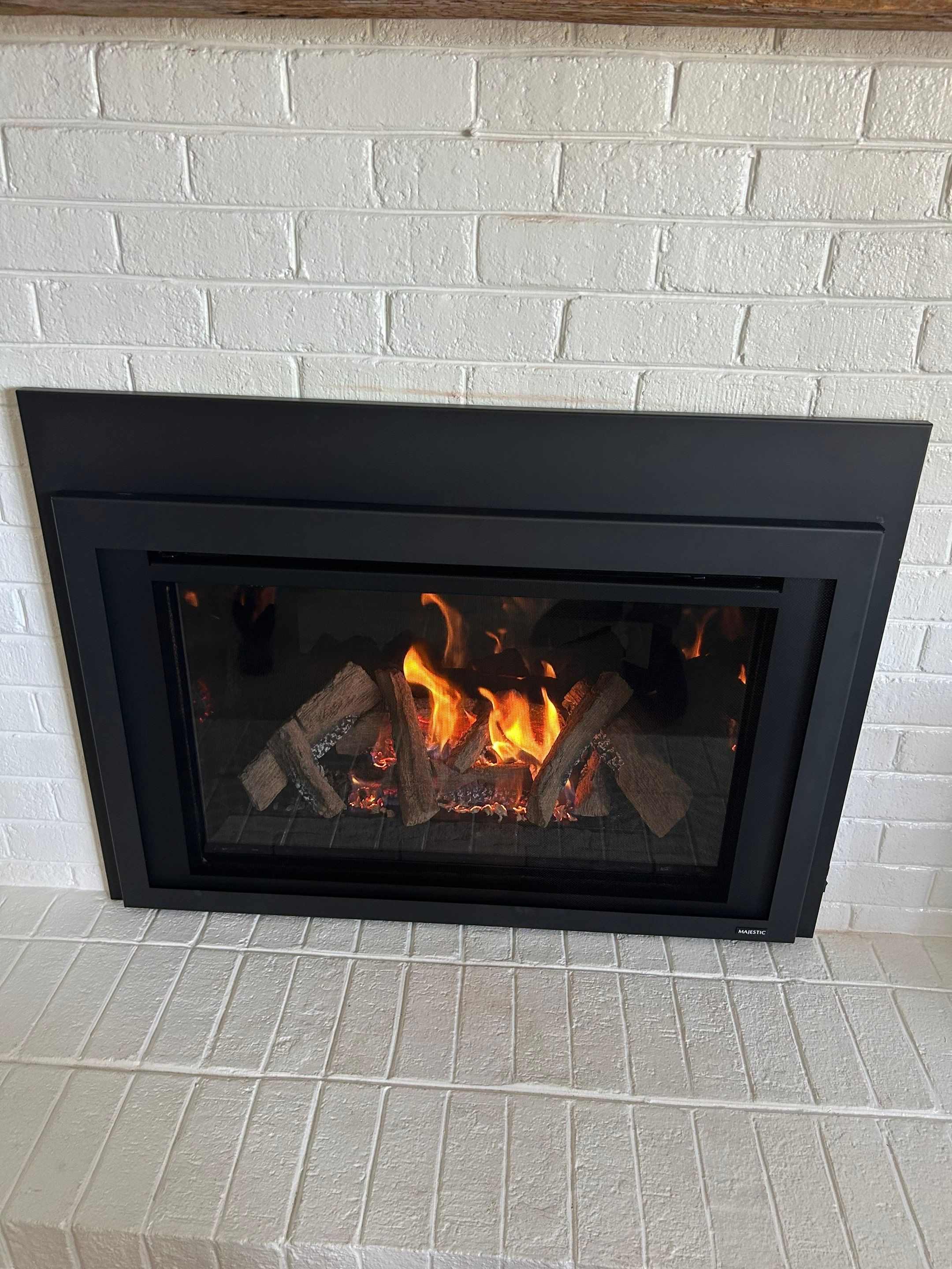 Gas Fireplace Insert Installed - Masonry Fireplace and Chimney