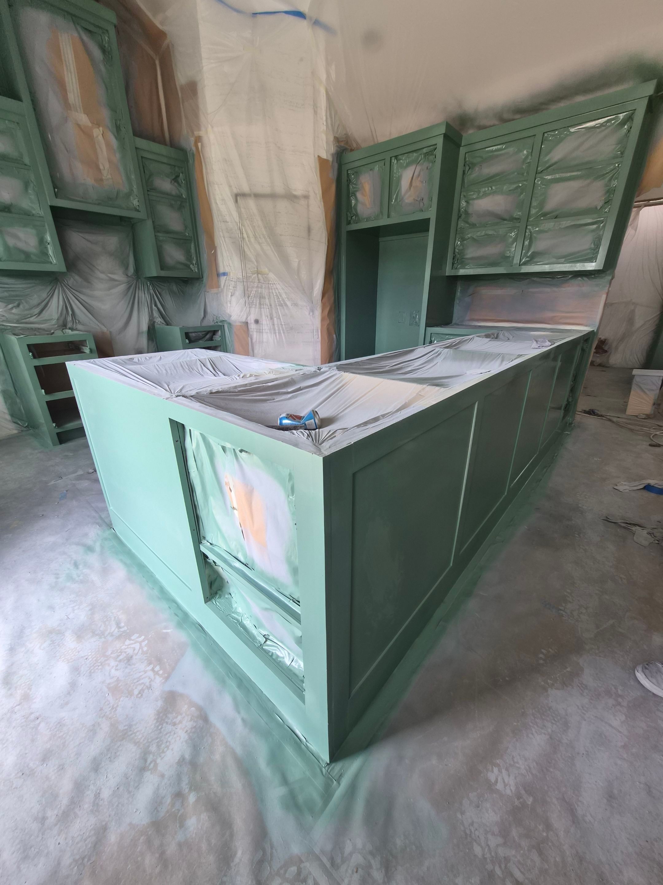 Sage Green Cabinet Transformation in Brownsboro, TX! by Quality Coats Painting
