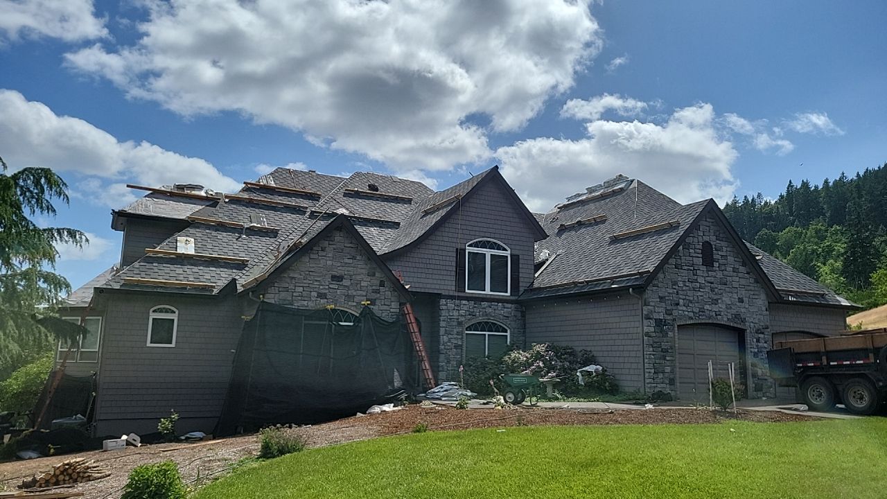 Residential Roofing Installation using Malarkey Windsor 50 Year Shingle (Color: Storm Grey) by Orezona Building & Roofing Company, Inc.