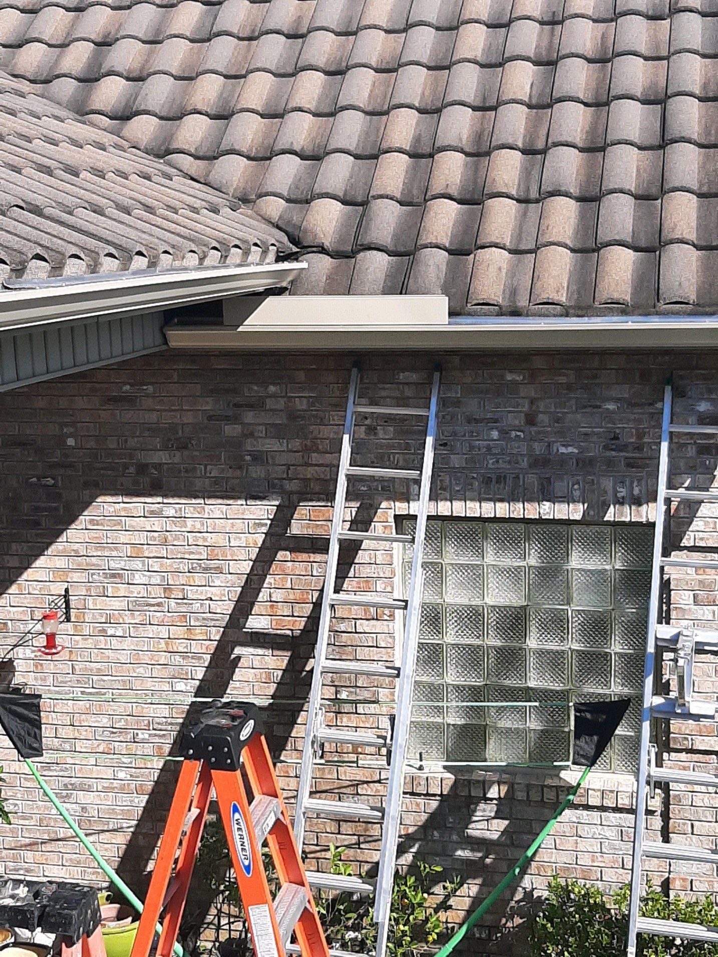 Seamless Gutter Installation with Wicker Color K-Style Gutters and LeafBlaster Pro Mesh Gutter Guards by Gutter Professors