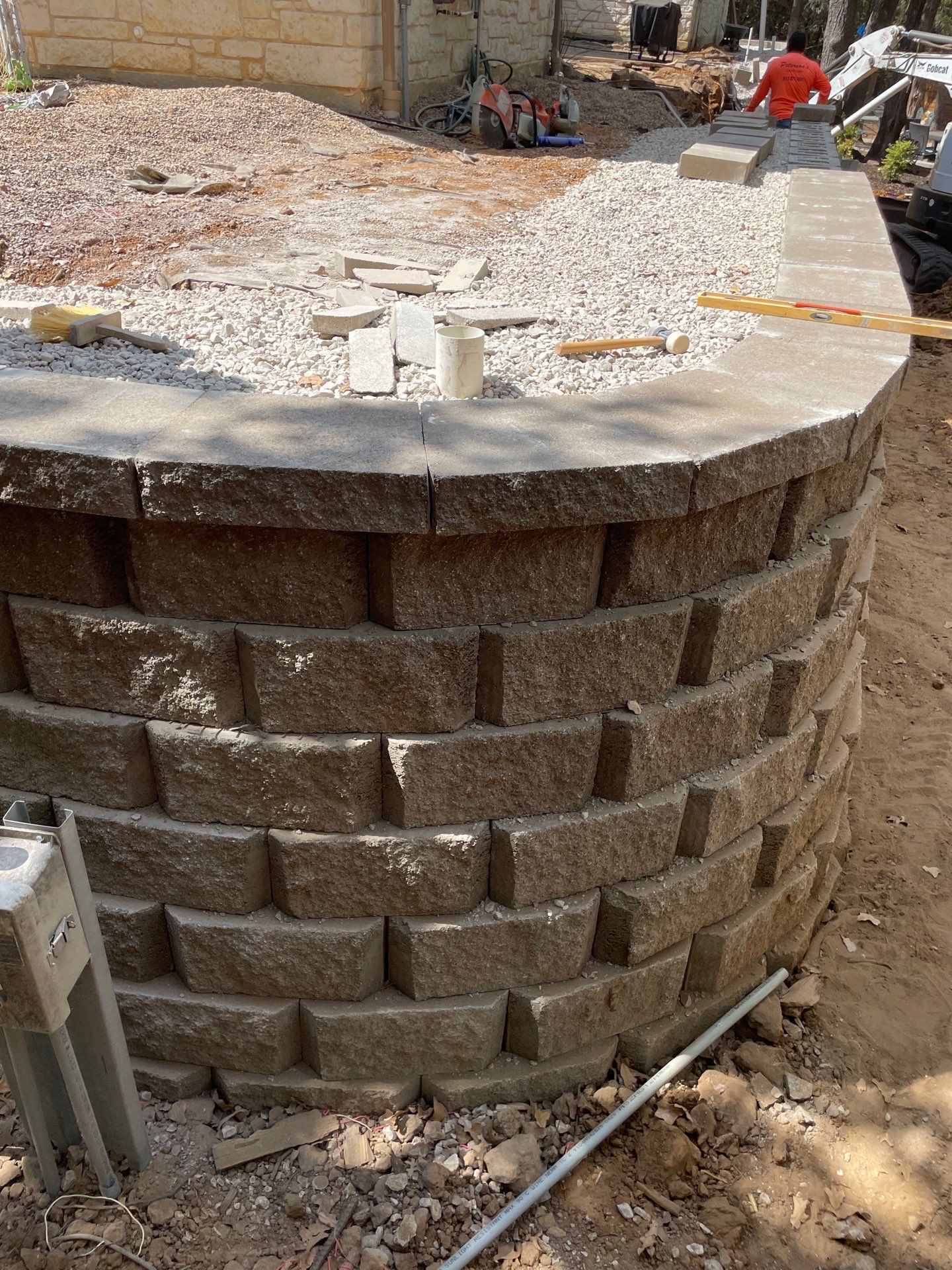 In Progress Retaining Wall Project by Peterson’s