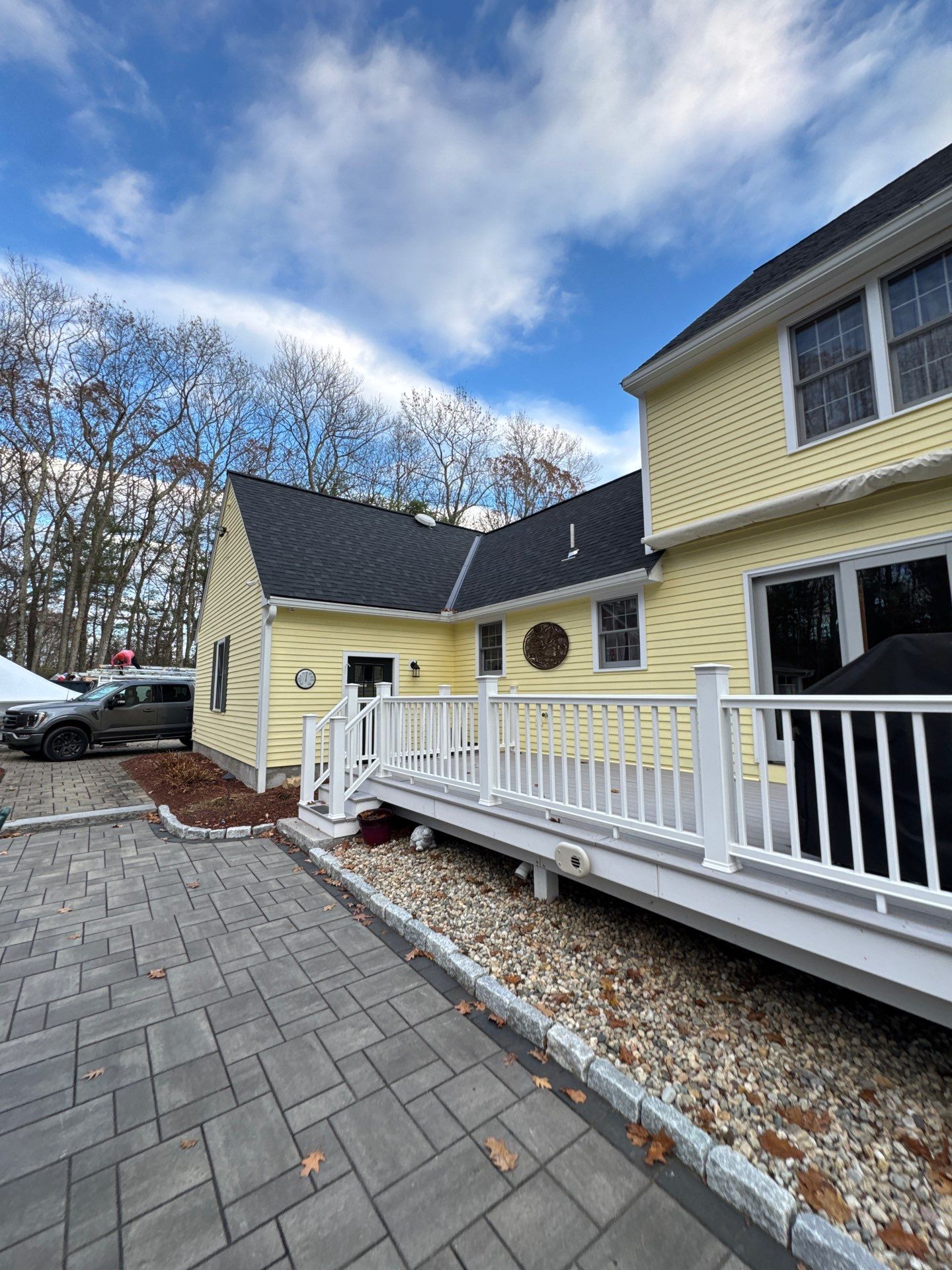 Chelmsford Premium Roof: Onyx Black Shingles with Standing Seam Metal Porch by Mighty Dog Roofing of Greater Middlesex County