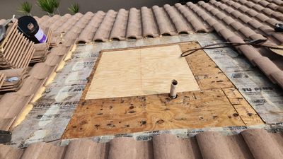 Concrete Tile Roof Repair and Sheathing Replacement in Boca Raton