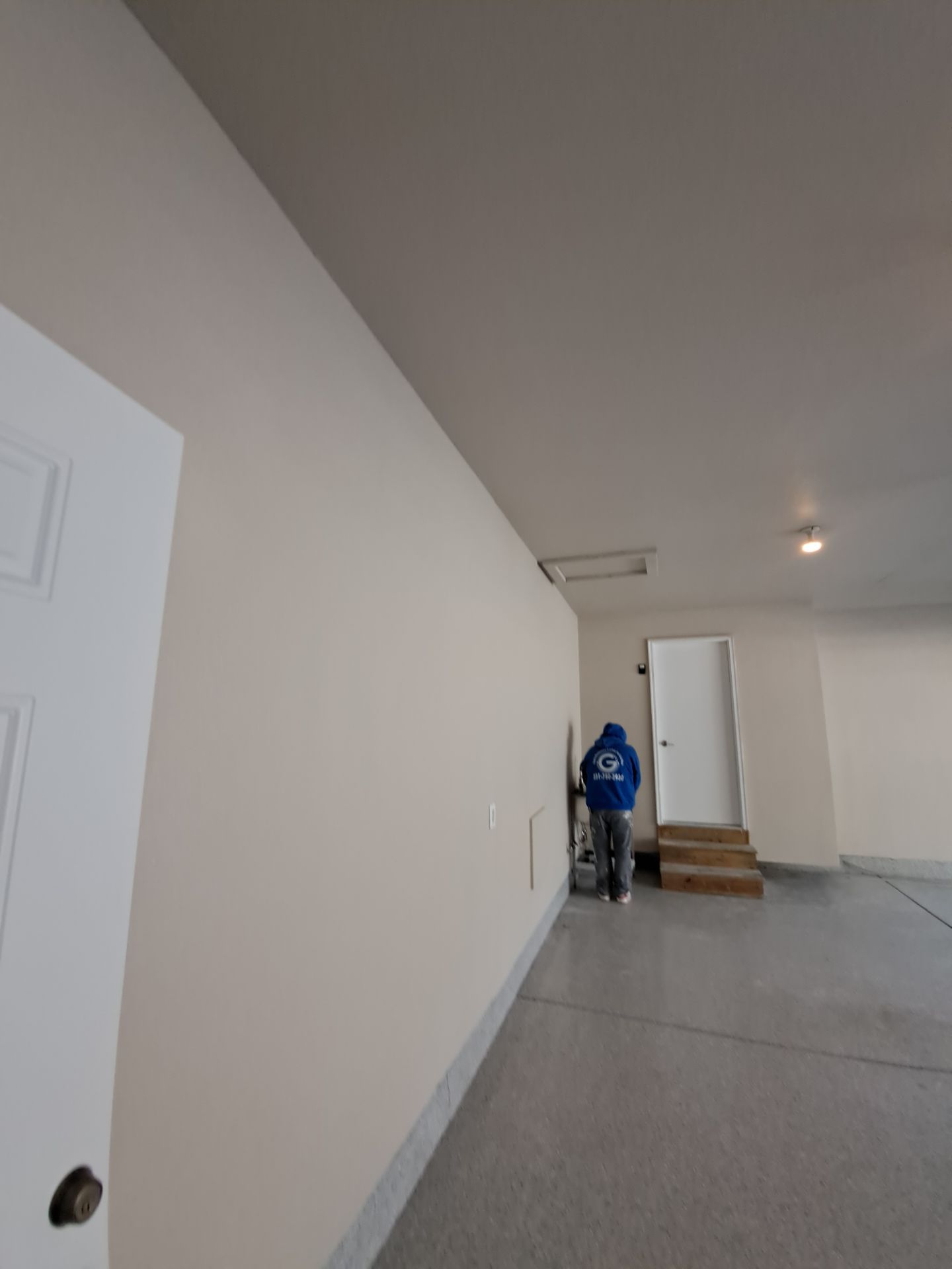 Garage dry wall repair/ re-texture, re-paint by Gordon Painting