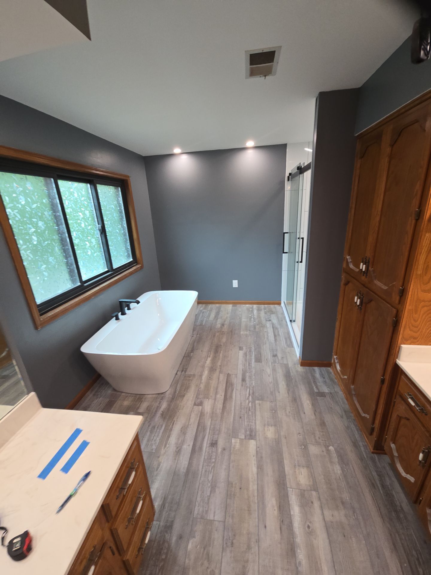 Full bathroom remodel, all new except vanities by The Shower Company