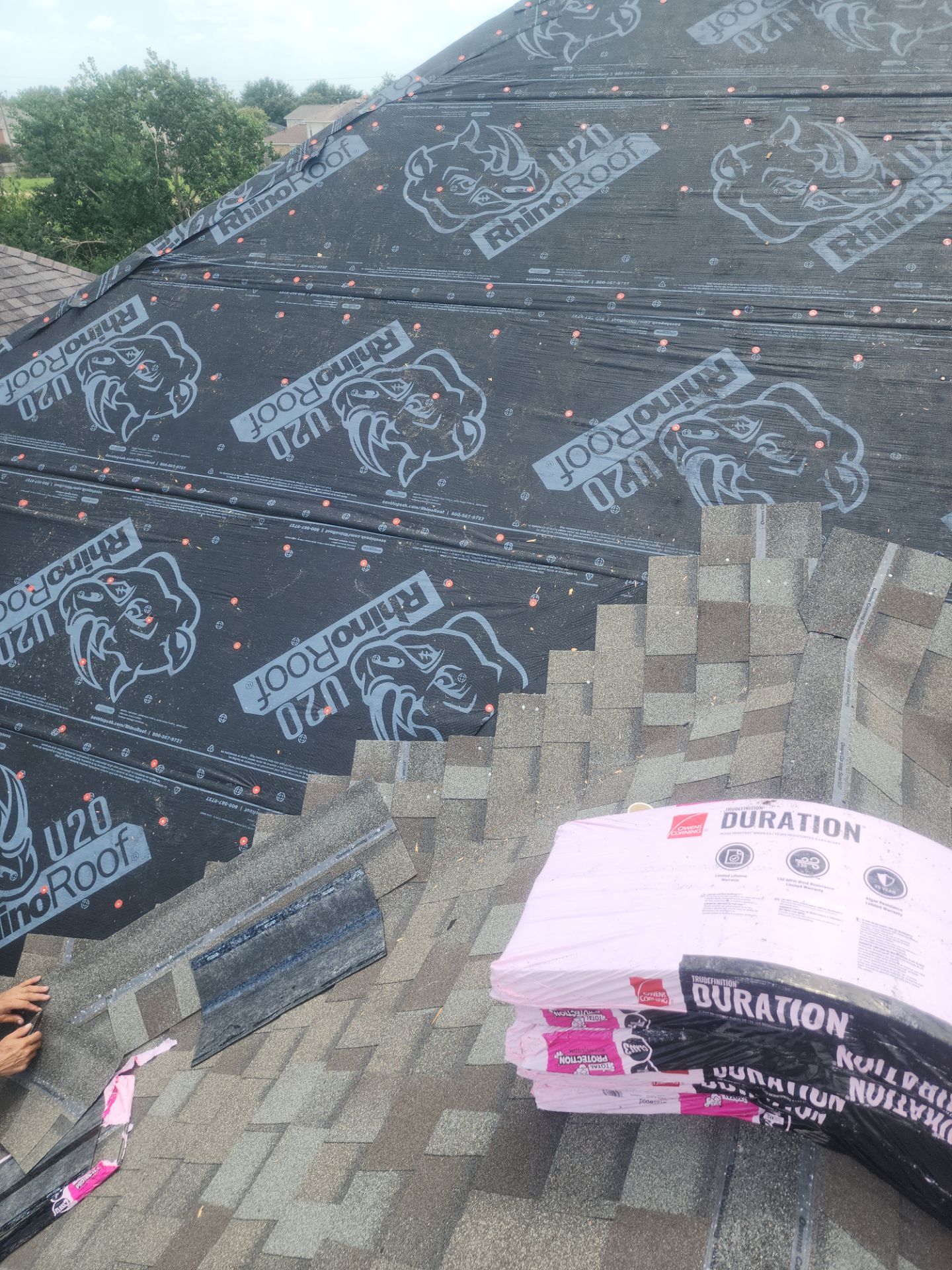 Residential Roofing Installation using Owen's Corning Duration (Lifetime) Shingles by Roof Repair Company
