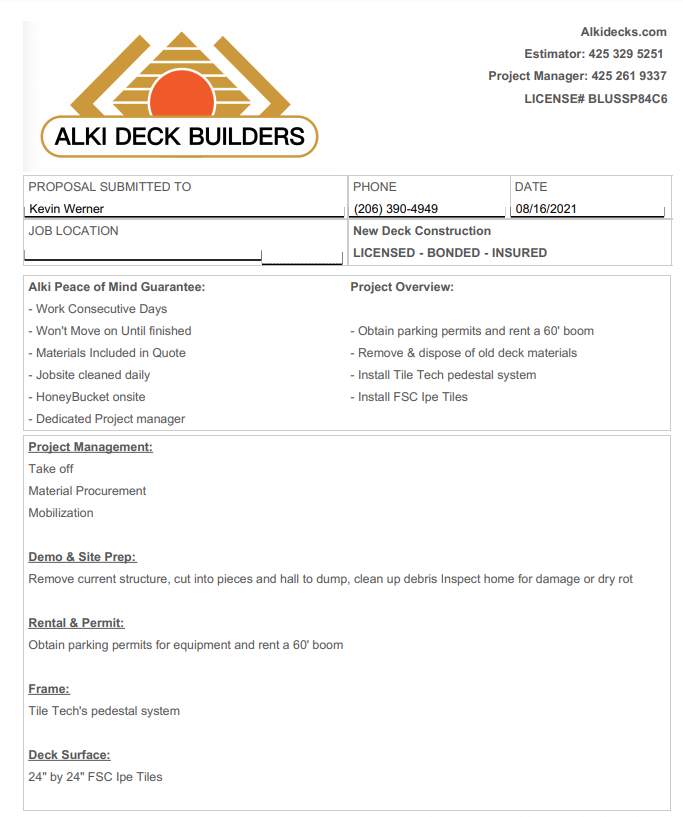 Ballard Rooftop Deck using IPE Tiles by Alki deck builders
