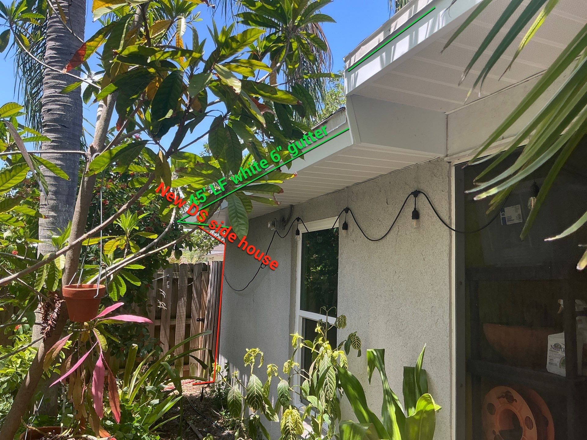 White 6-Inch Seamless Gutters in Sarasota FL by Gutter Professors